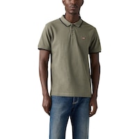 Levi's Men's Housemark Stripe Short Sleeve Polo Shirt Front_Flat