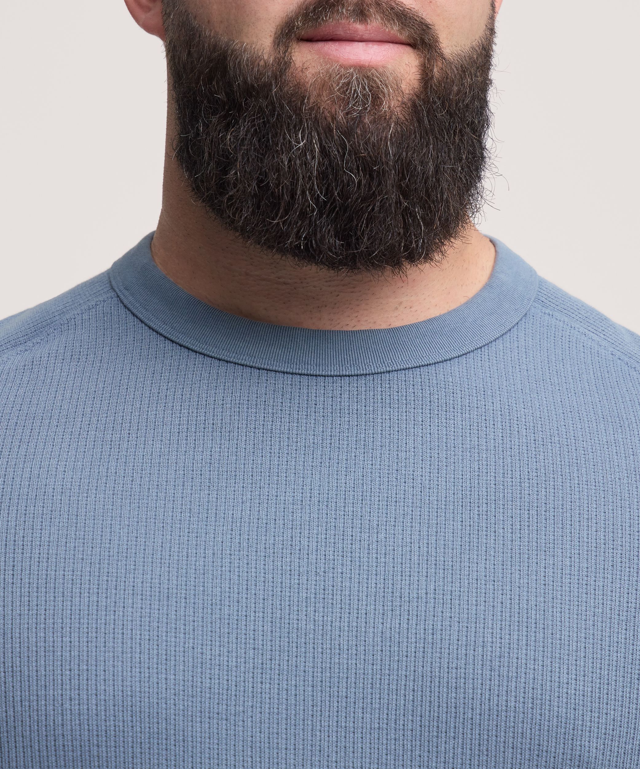 Haut côtelé à manches raglan longues et col ras du cou pour hommes, Denver Hayes