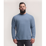 Haut côtelé à manches raglan longues et col ras du cou pour hommes, Denver Hayes Front_Flat