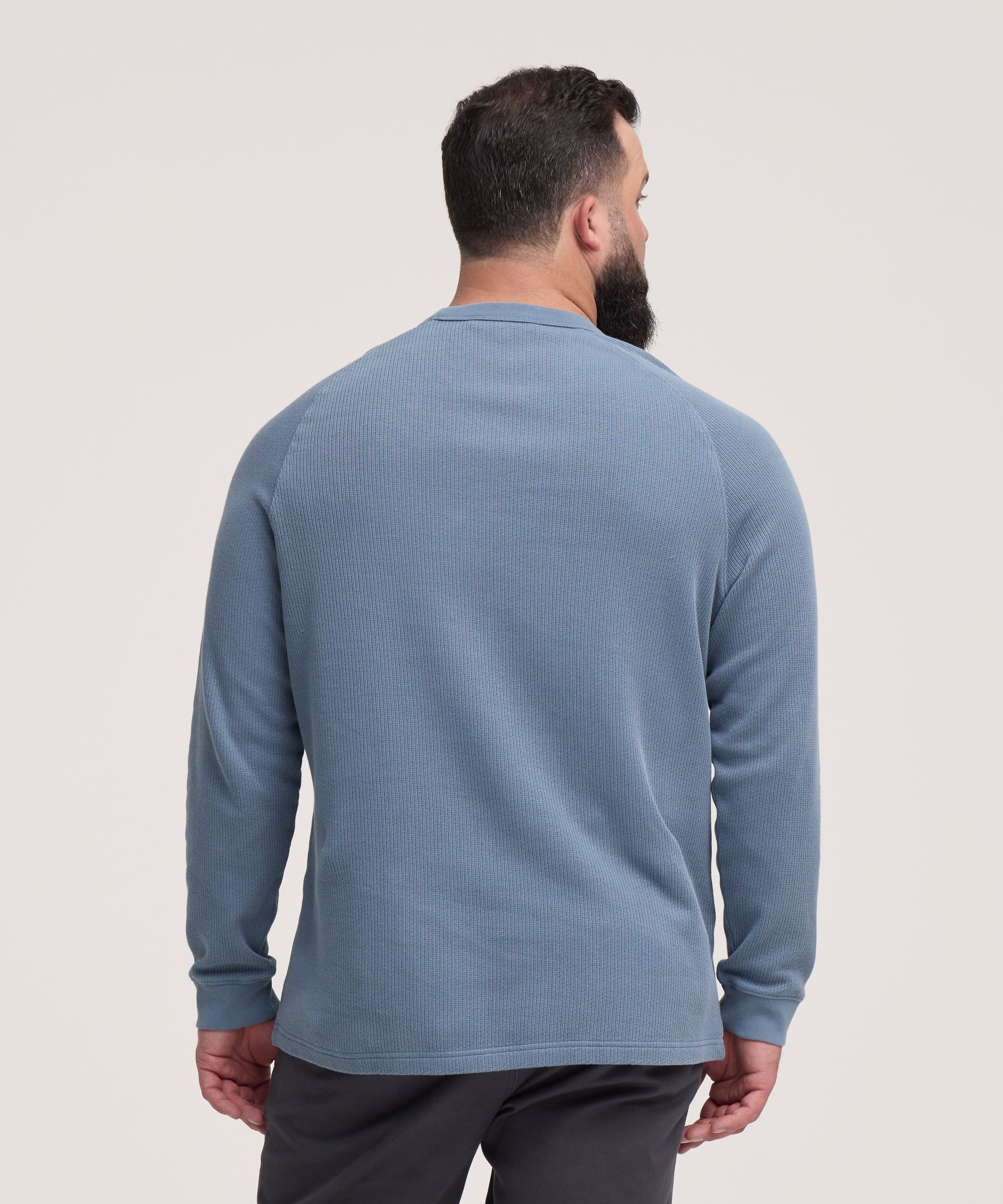 Haut côtelé à manches raglan longues et col ras du cou pour hommes, Denver Hayes