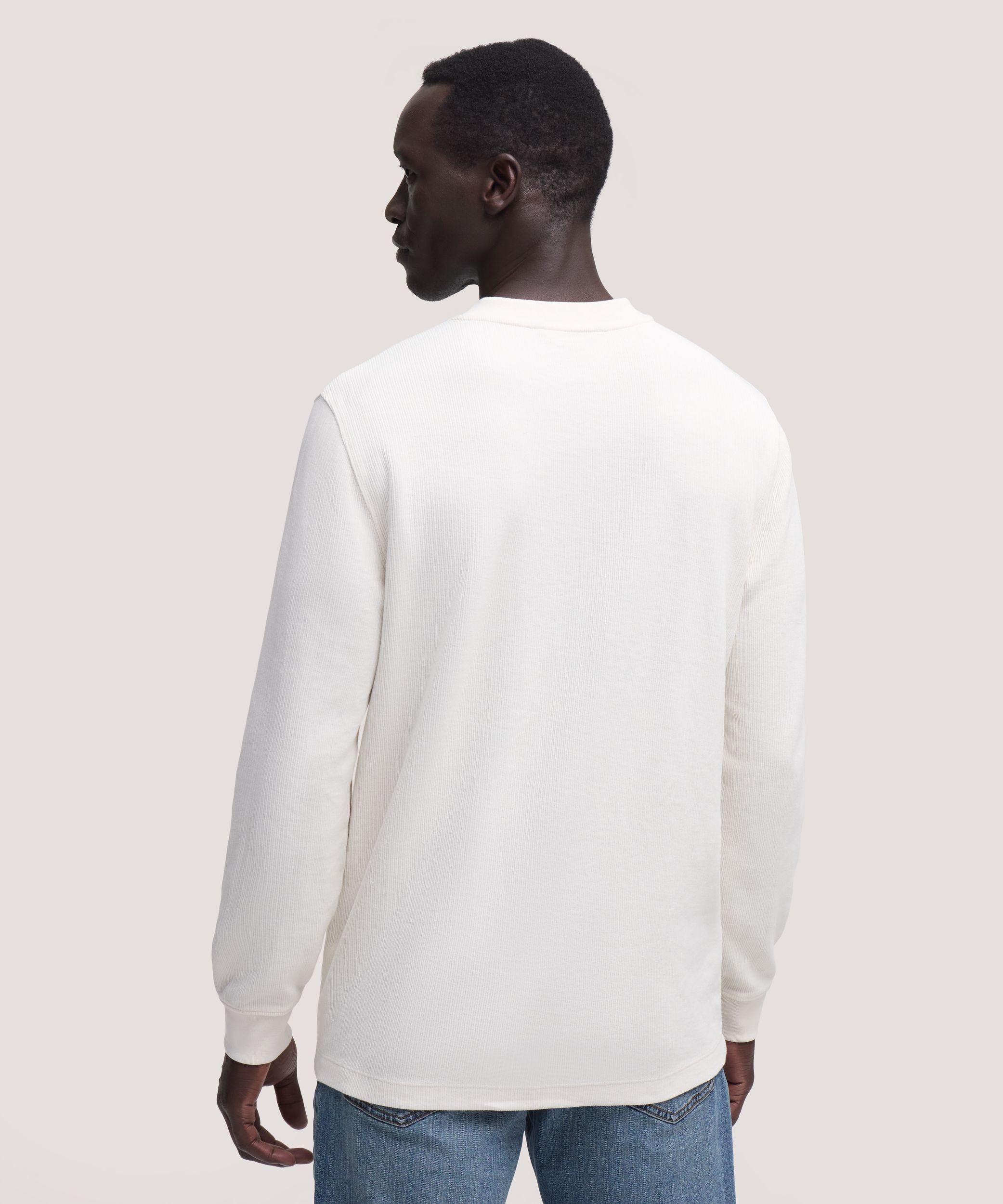 Denver Hayes Men's Long Sleeve Ribbed Henley Shirt