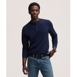 Denver Hayes Men's Long Sleeve Ribbed Henley Shirt Front_Flat