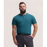 Denver Hayes Men's Stretch Short Sleeve Henley Shirt