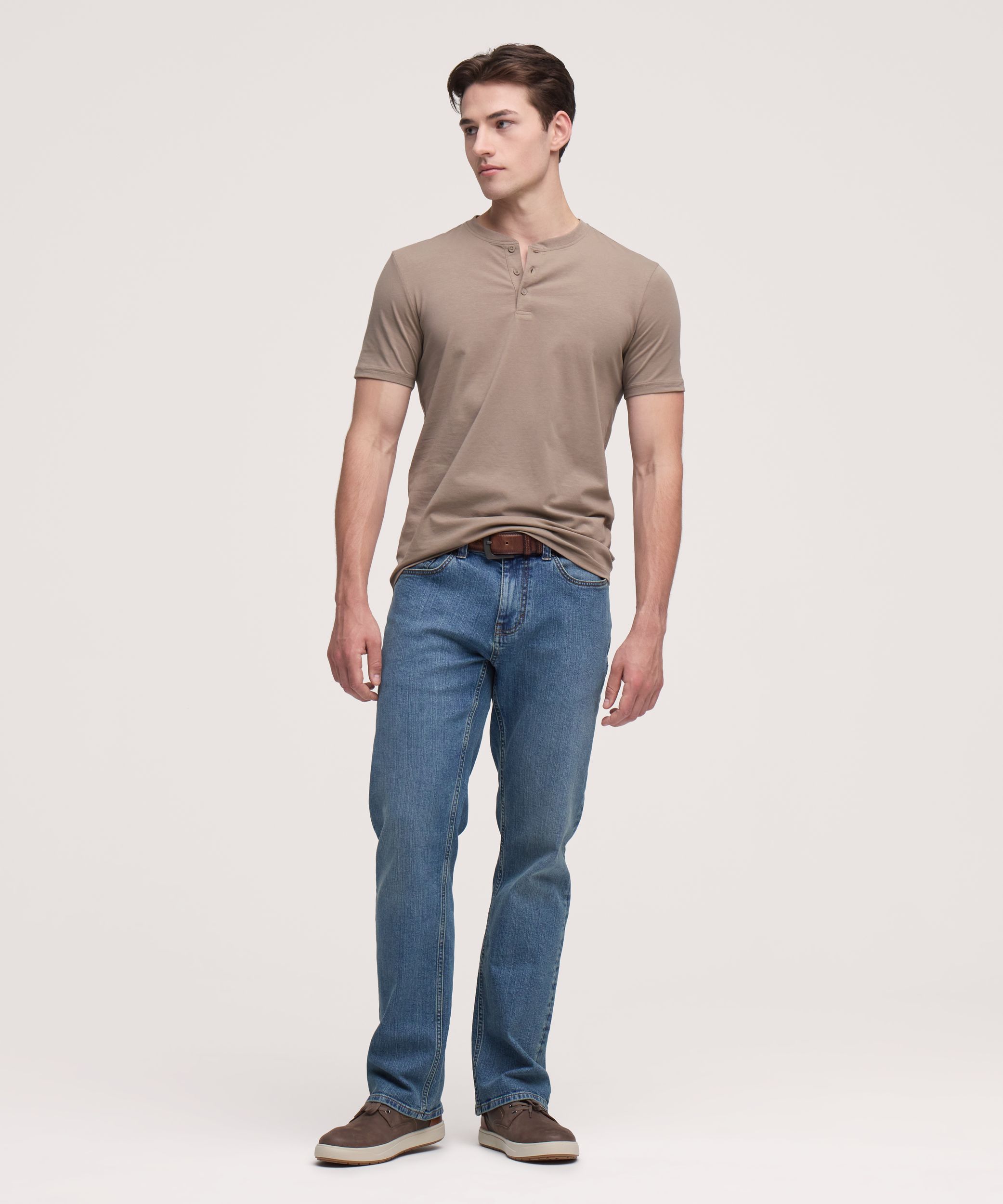 Haut Henley extensible à manches courtes pour hommes, Denver Hayes