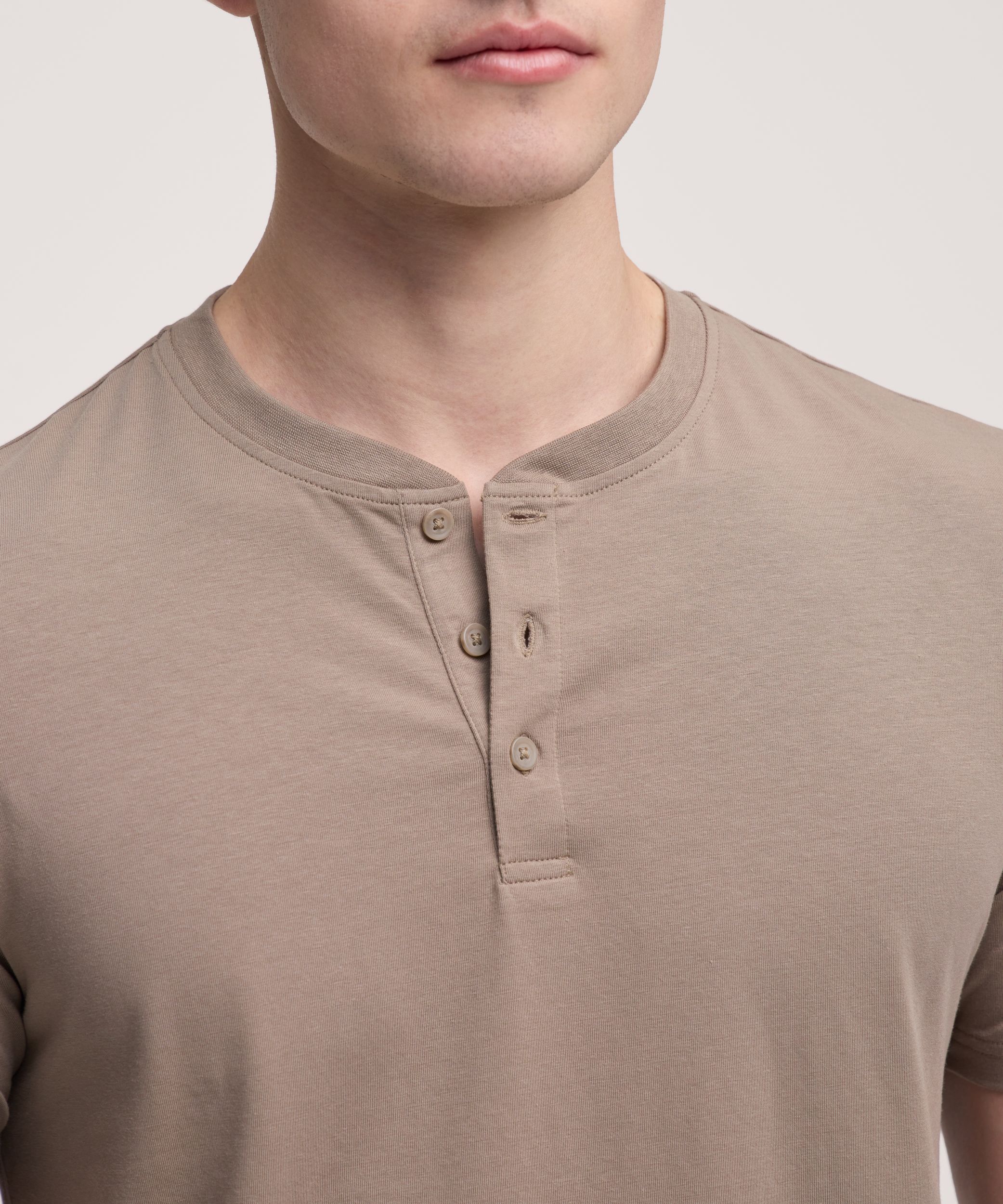 Haut Henley extensible à manches courtes pour hommes, Denver Hayes