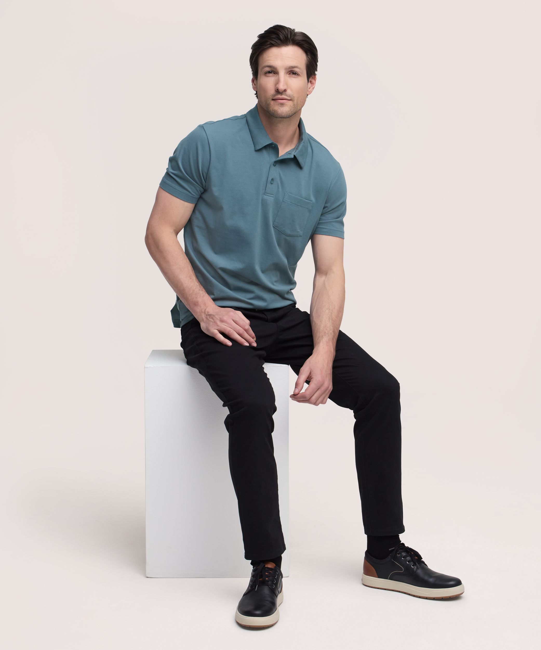 Denver Hayes Men's Modern Fit Stretch Polo Shirt