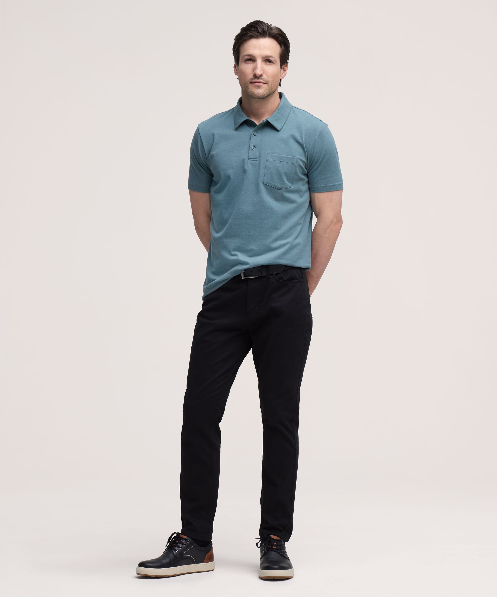 Denver Hayes Men's Modern Fit Stretch Polo Shirt