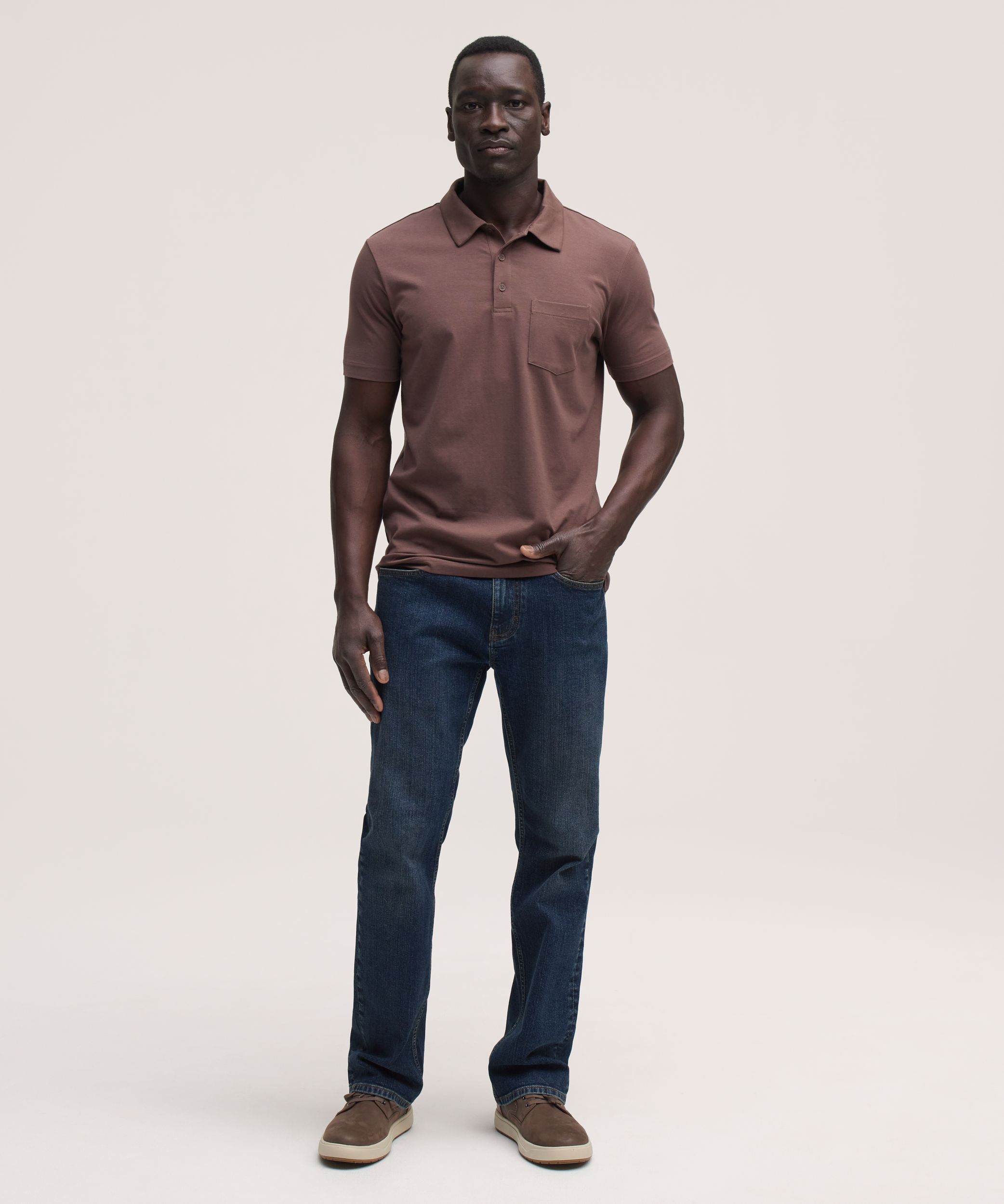 Denver Hayes Men's Modern Fit Stretch Polo Shirt