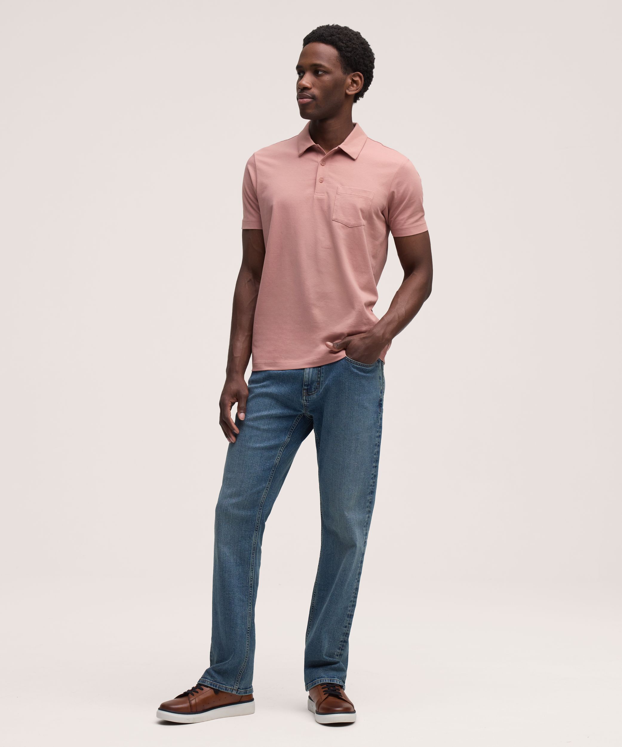 Denver Hayes Men's Modern Fit Stretch Polo Shirt