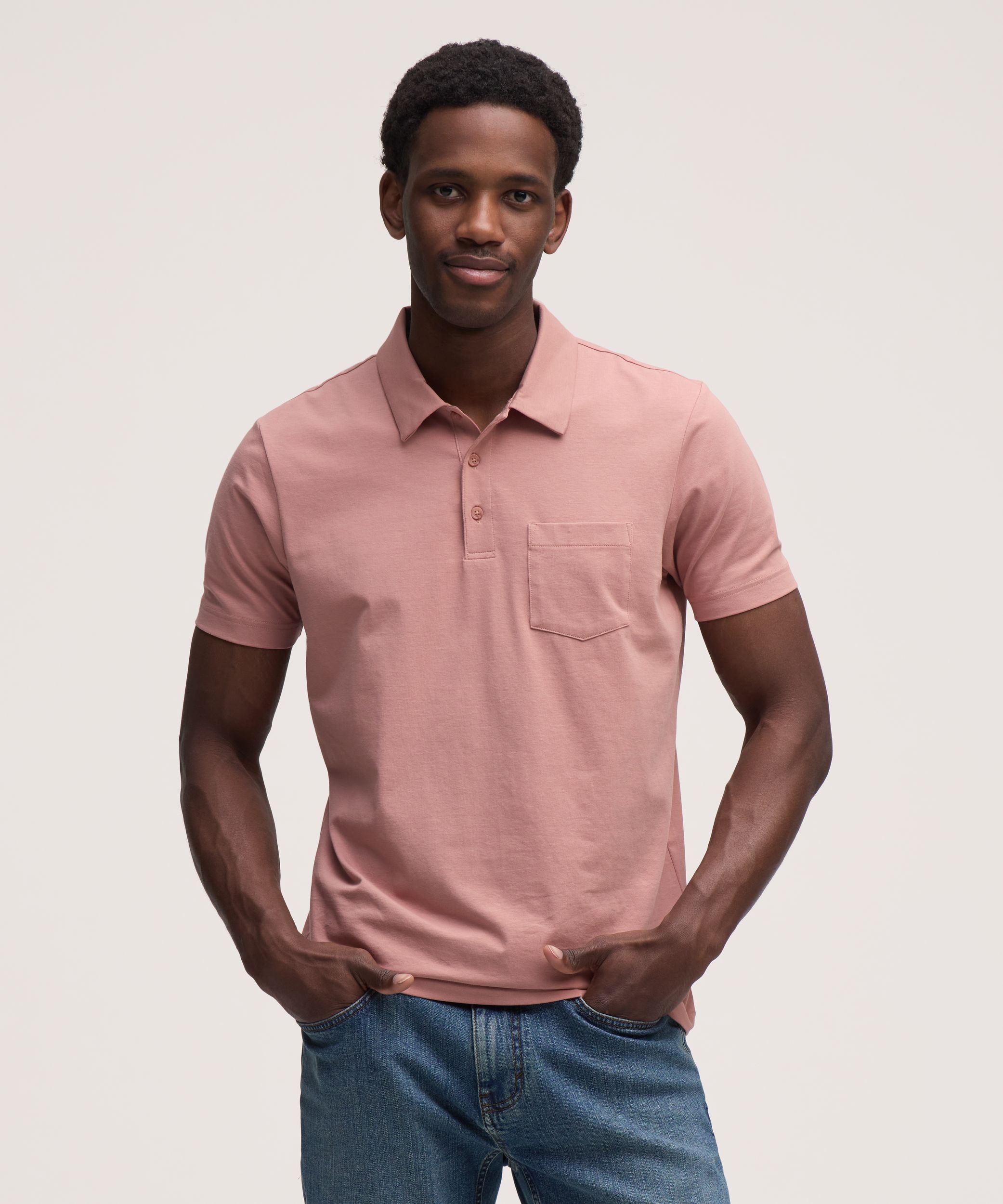 Denver Hayes Men's Modern Fit Stretch Polo Shirt