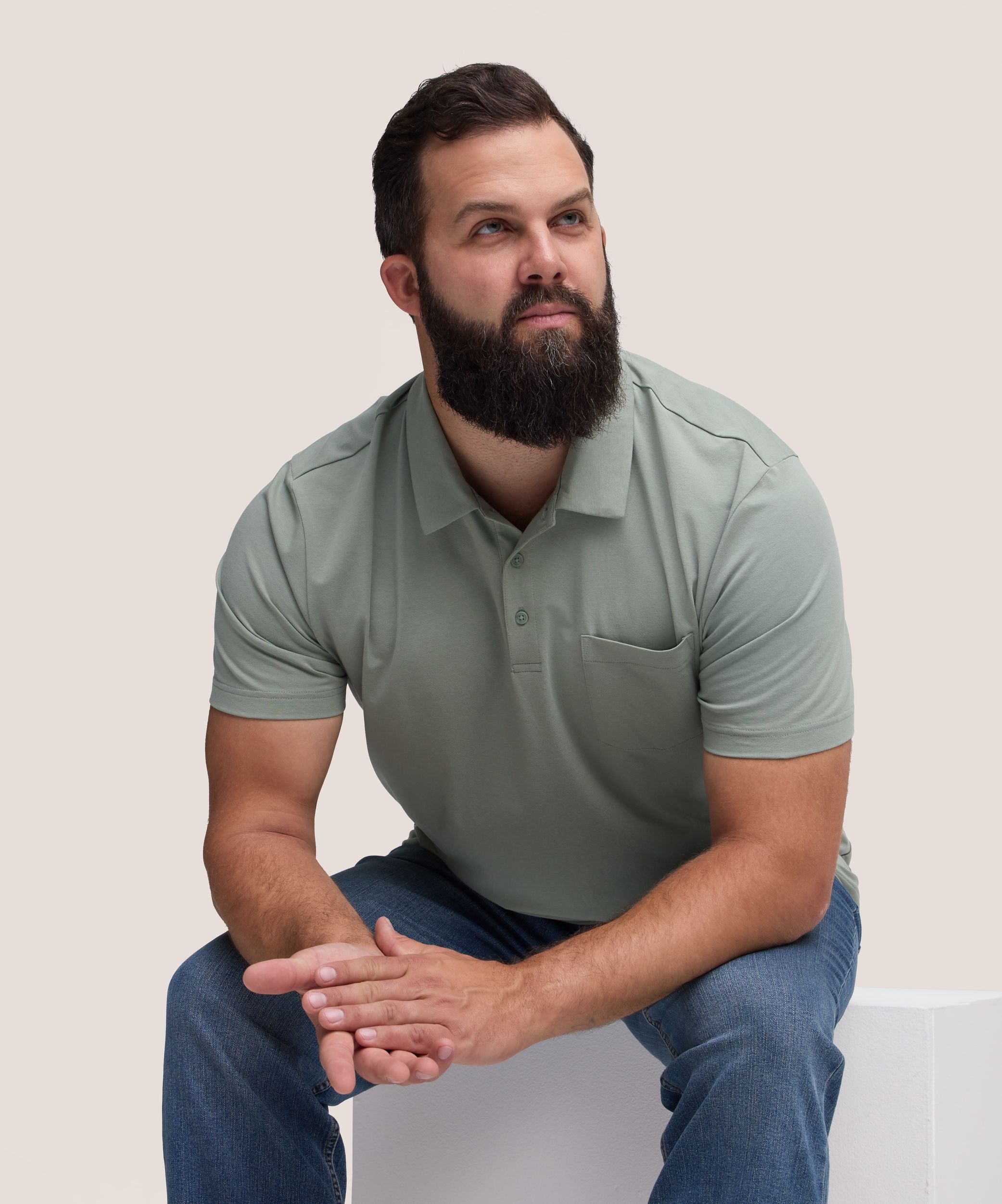 Denver Hayes Men's Modern Fit Stretch Polo Shirt