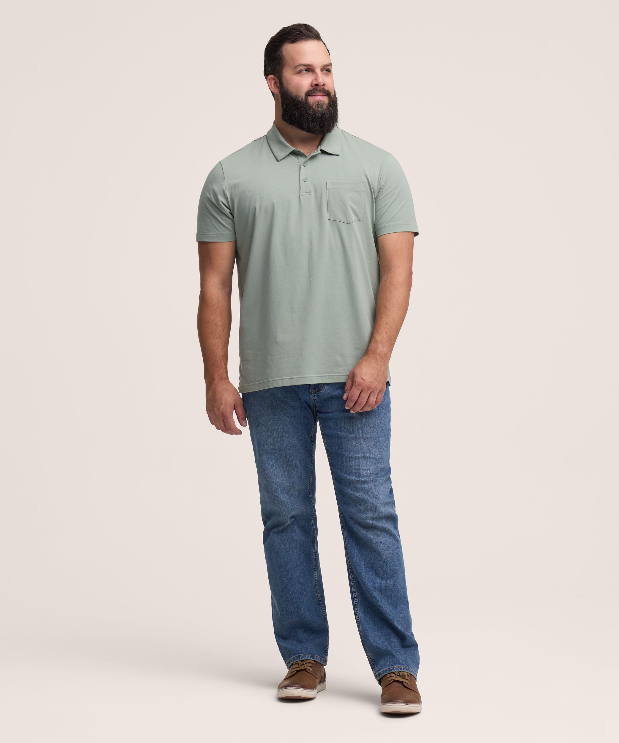 Denver Hayes Men's Modern Fit Stretch Polo Shirt