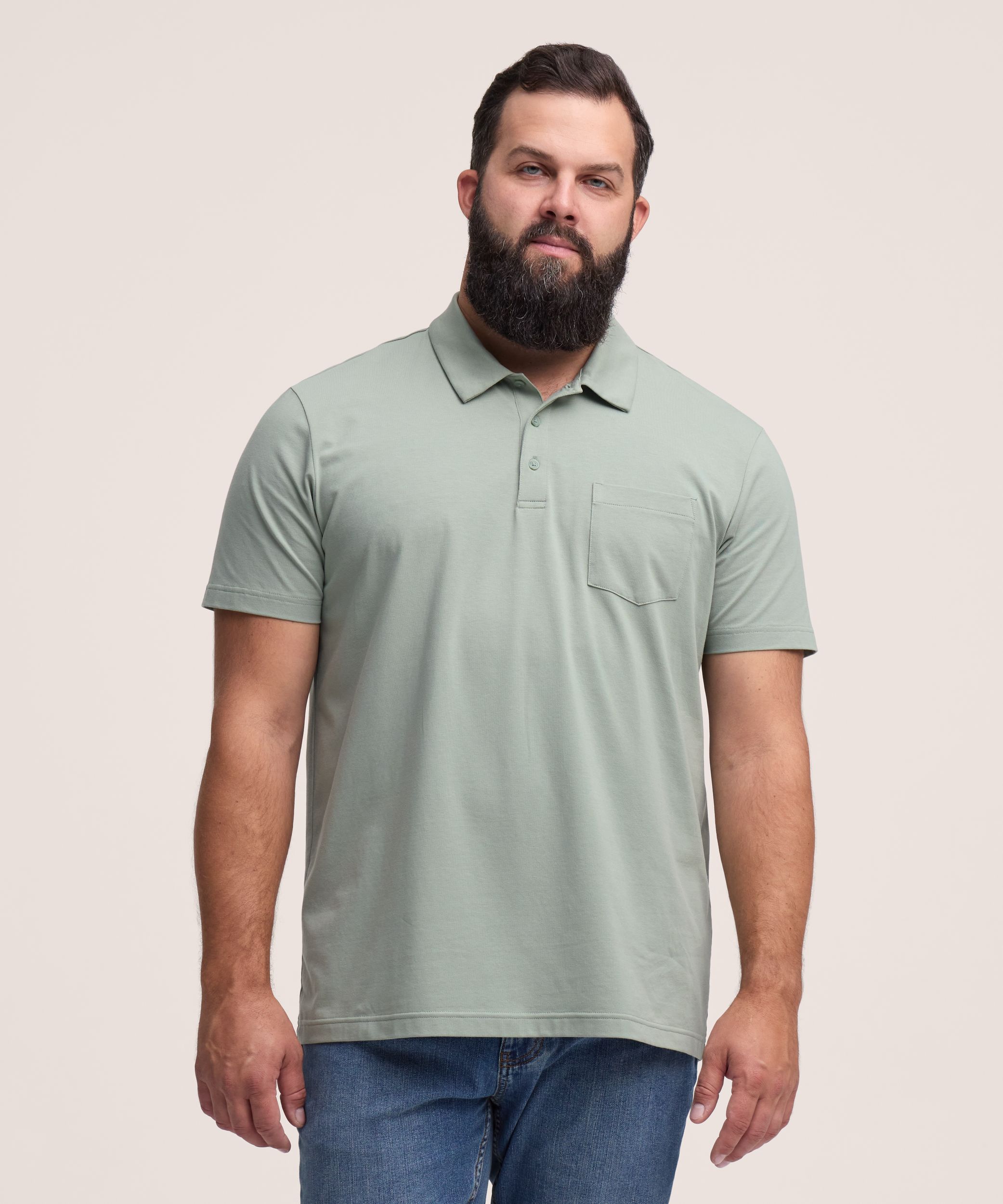 Denver Hayes Men's Modern Fit Stretch Polo Shirt
