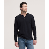 Haut Henley interlock à manches longues pour hommes, Denver Hayes Front_Flat