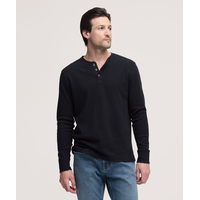 Haut Henley interlock à manches longues pour hommes, Denver Hayes Front_Flat