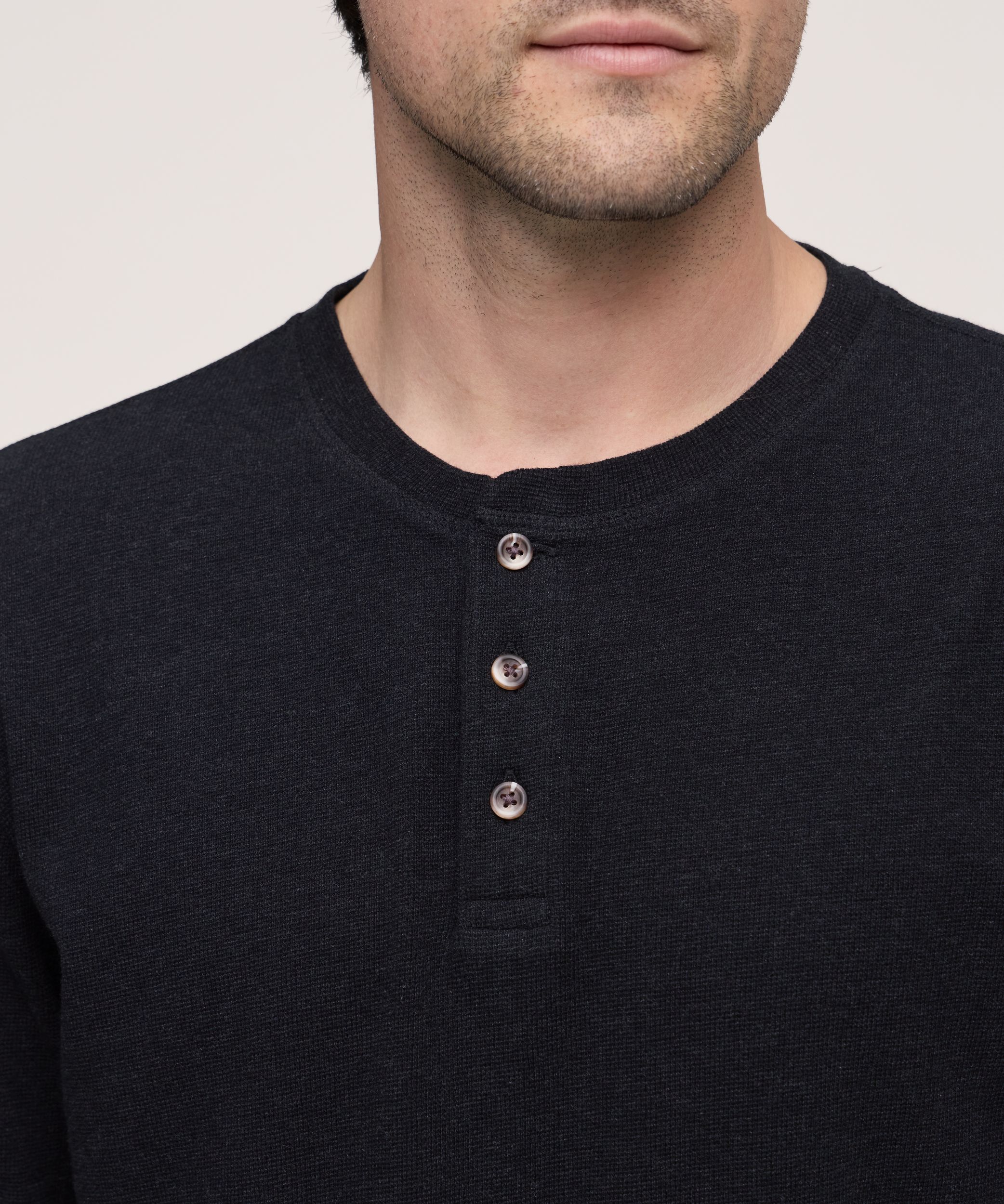 Haut Henley interlock à manches longues pour hommes, Denver Hayes