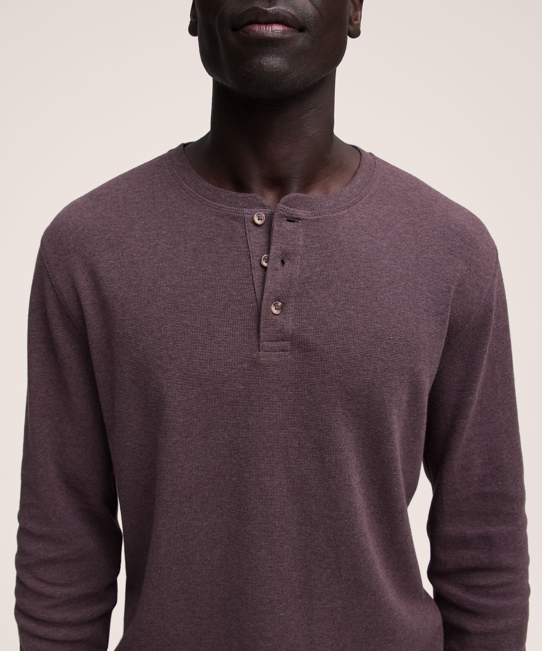 Haut Henley interlock à manches longues pour hommes, Denver Hayes