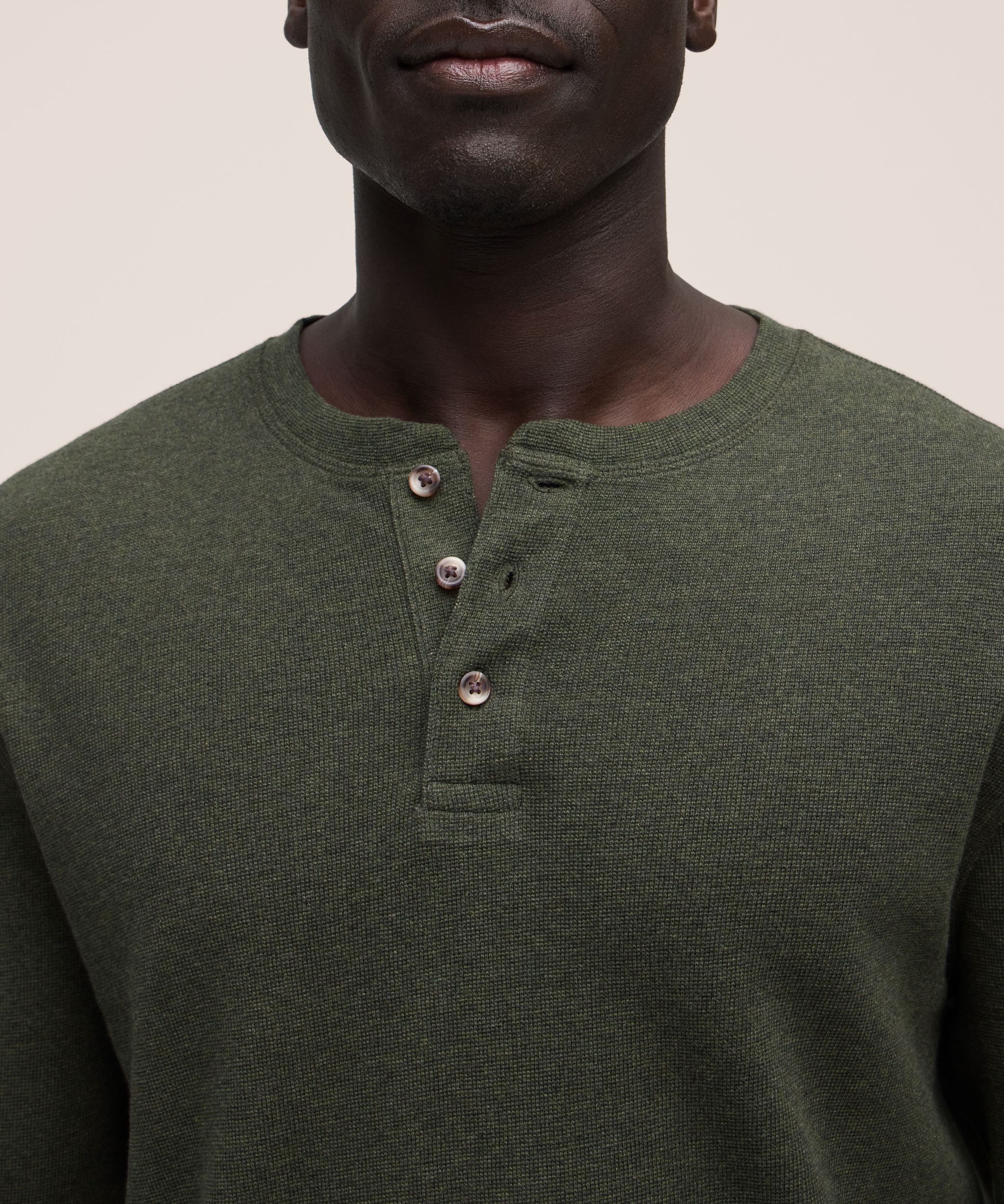 Denver Hayes Men's Long Sleeve Interlock Henley Shirt