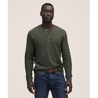 Denver Hayes Men's Long Sleeve Interlock Henley Shirt