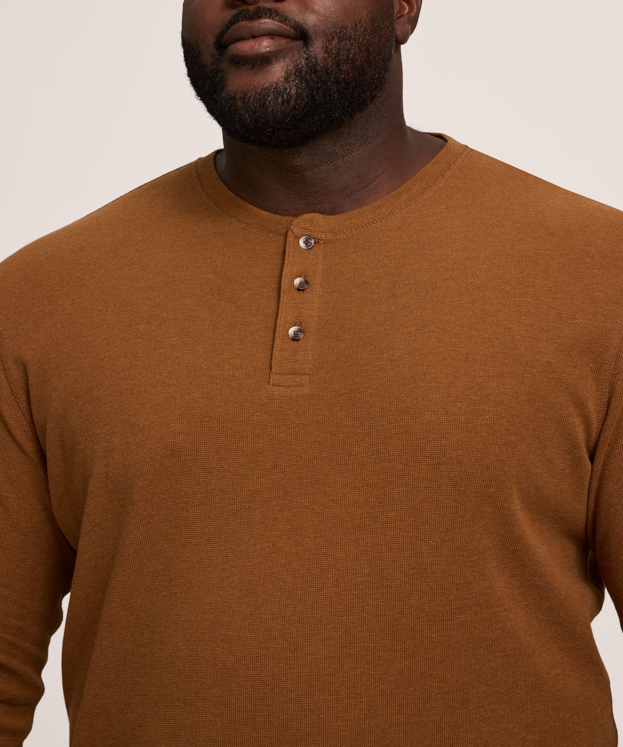 Denver Hayes Men's Long Sleeve Interlock Henley Shirt