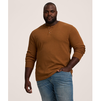 Denver Hayes Men's Long Sleeve Interlock Henley Shirt
