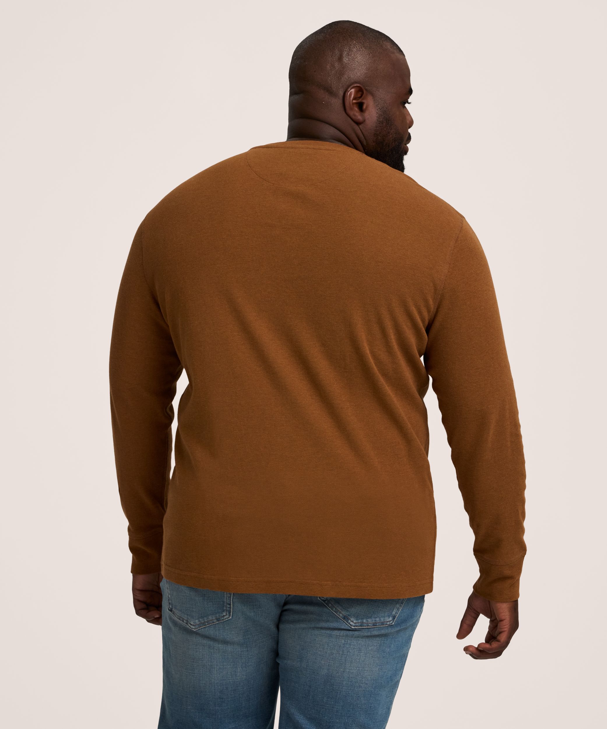 Denver Hayes Men's Long Sleeve Interlock Henley Shirt