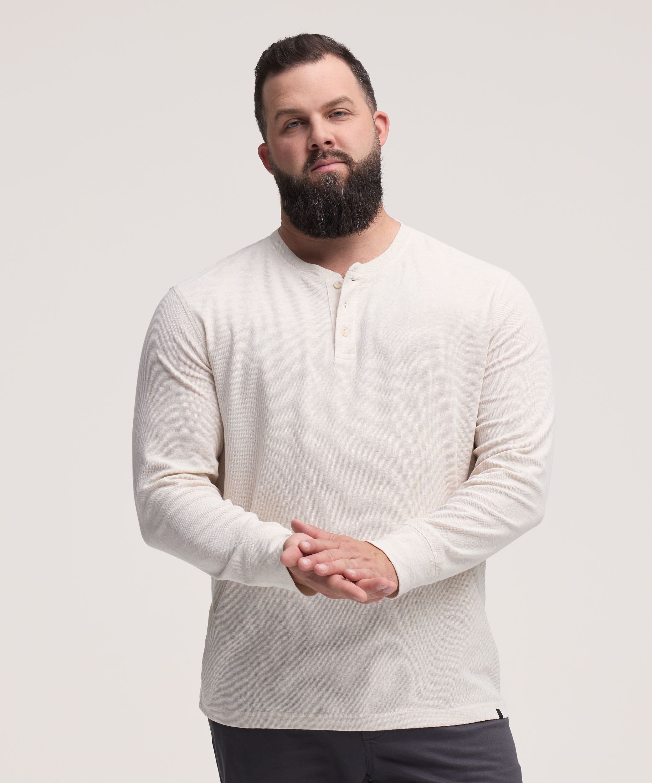 Haut Henley interlock à manches longues pour hommes, Denver Hayes