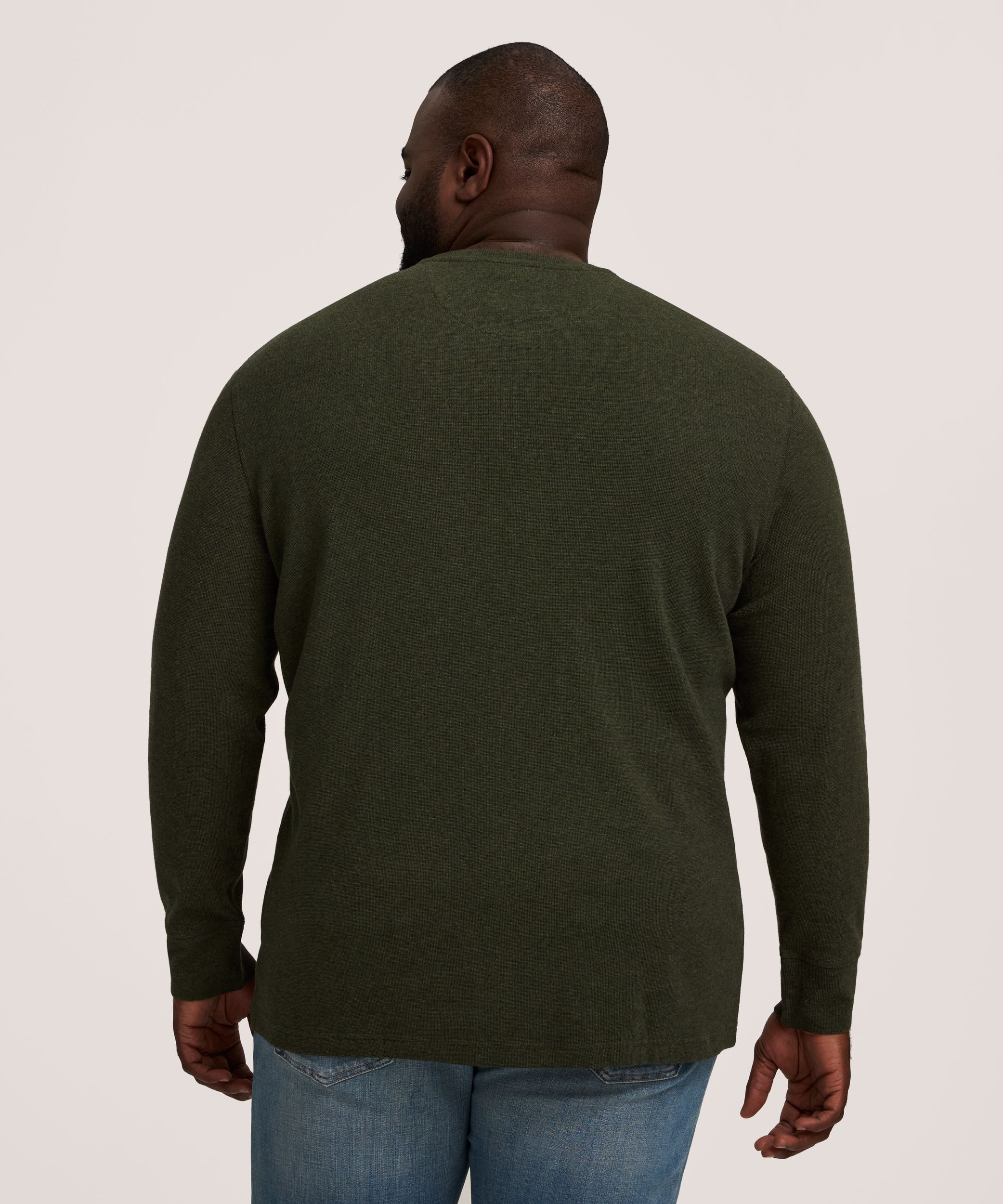 Haut interlock à manches longues et col ras du cou pour hommes, Denver Hayes