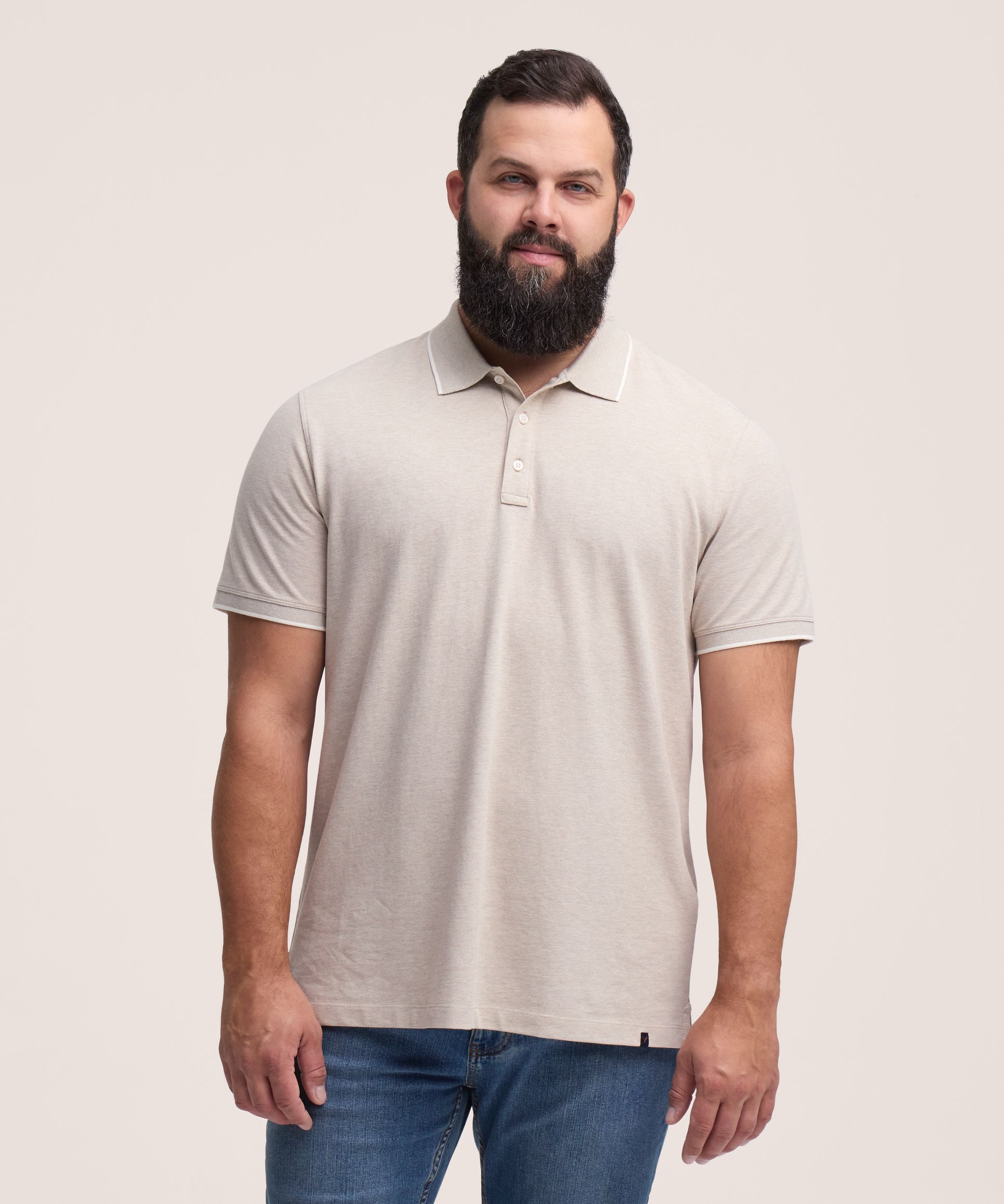 Polo piqué extensible pour hommes, 50&nbsp;lavages, Denver Hayes