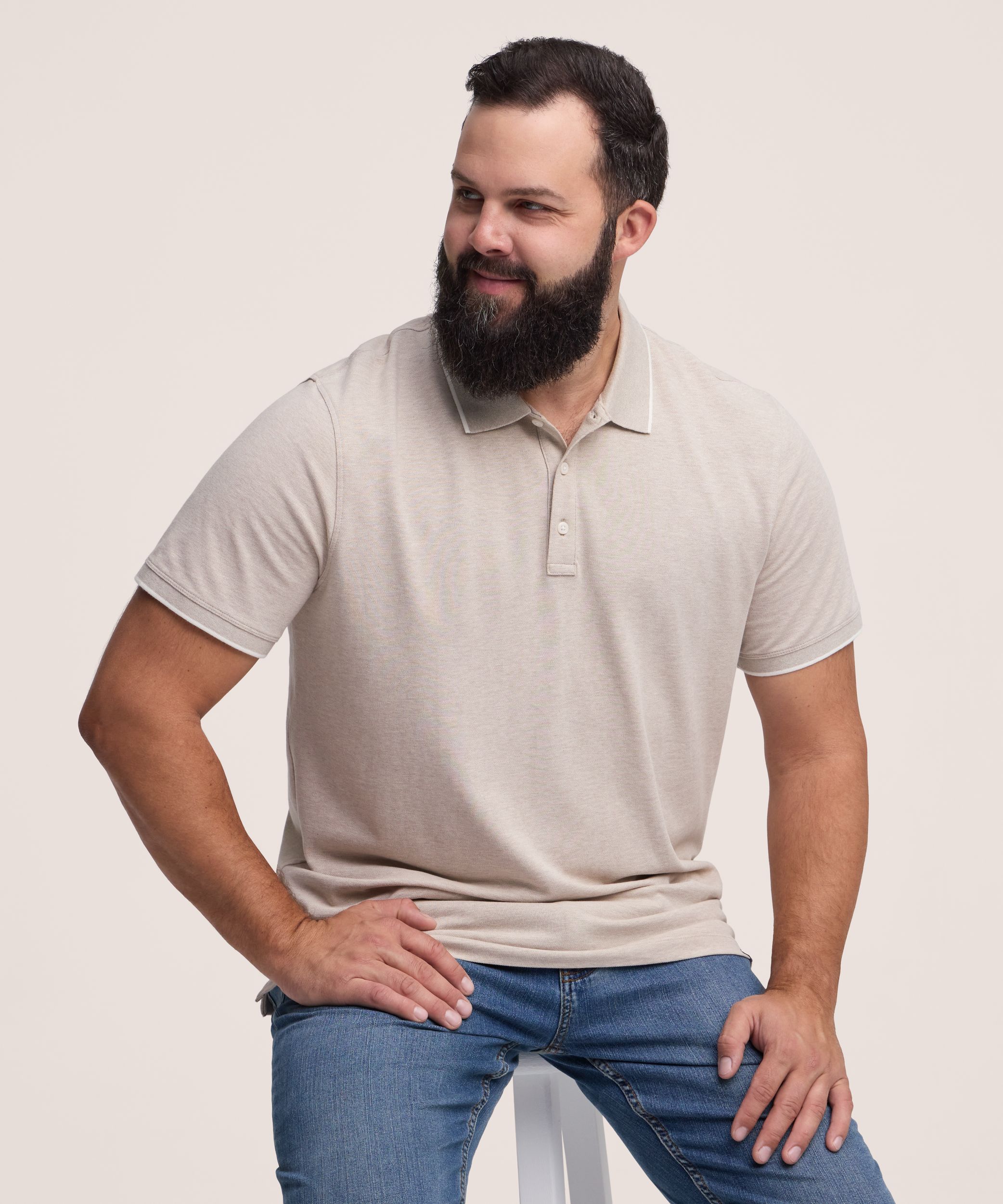 Polo piqué extensible pour hommes, 50&nbsp;lavages, Denver Hayes