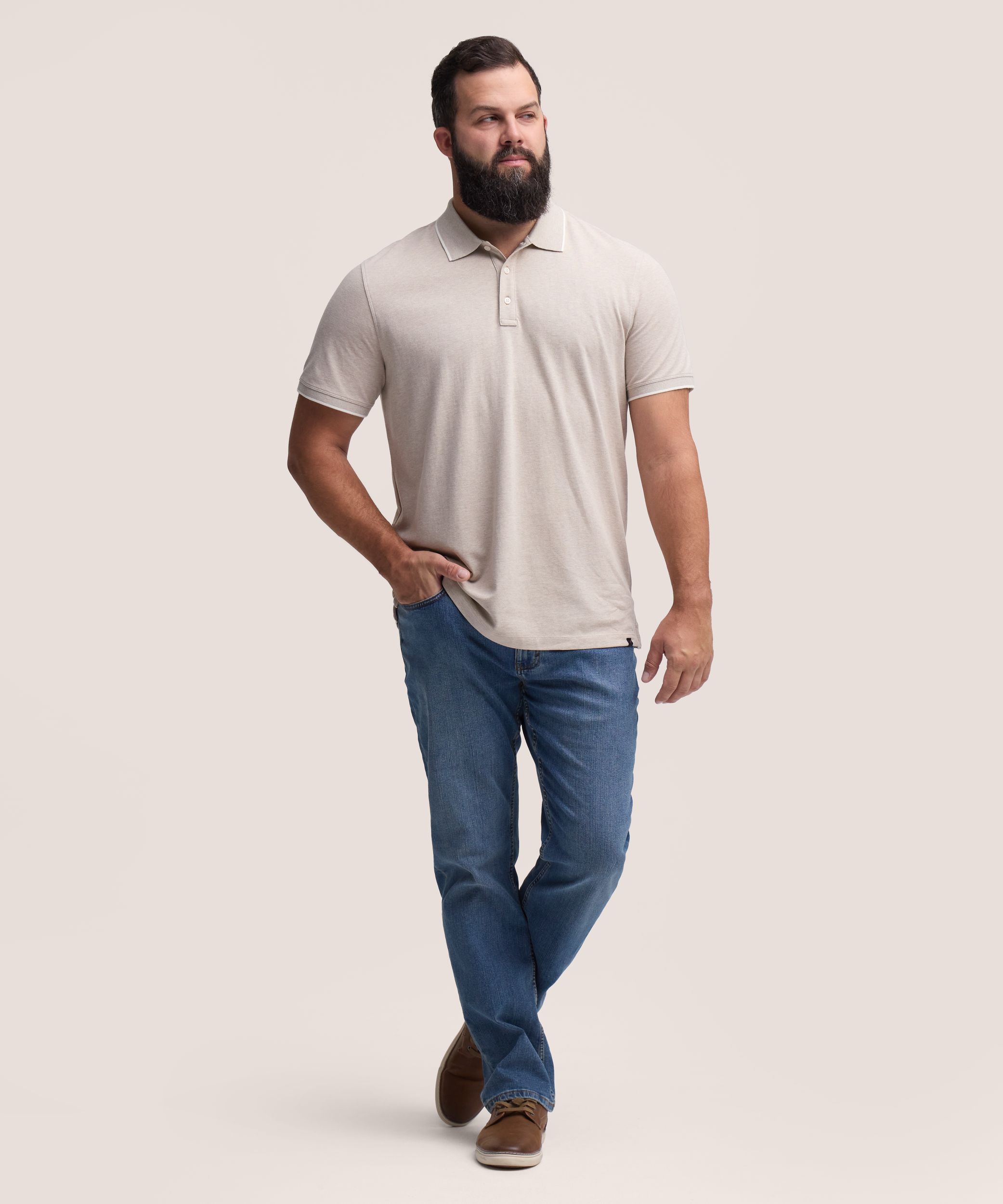 Polo piqué extensible pour hommes, 50&nbsp;lavages, Denver Hayes