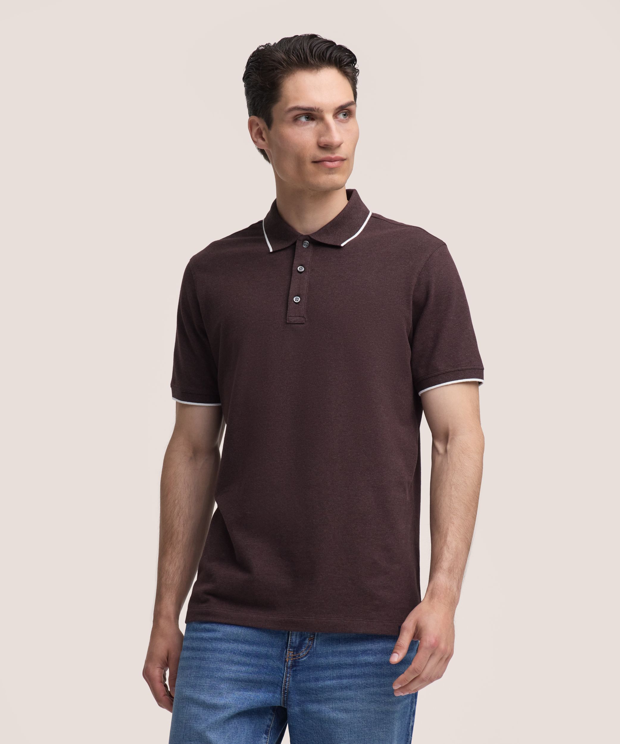 Denver Hayes Men's Stretch Pique Polo Shirt