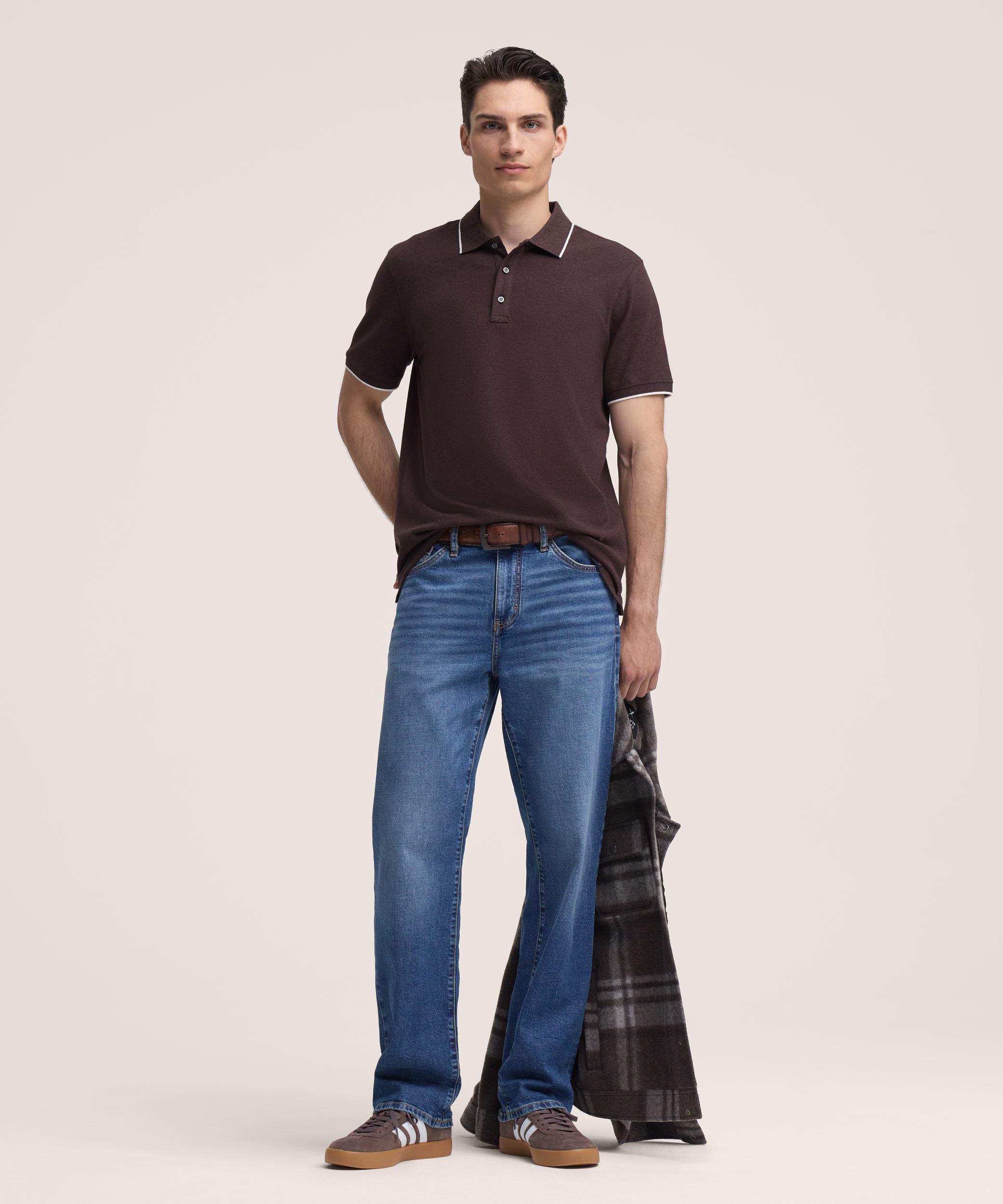 Denver Hayes Men's Stretch Pique Polo Shirt