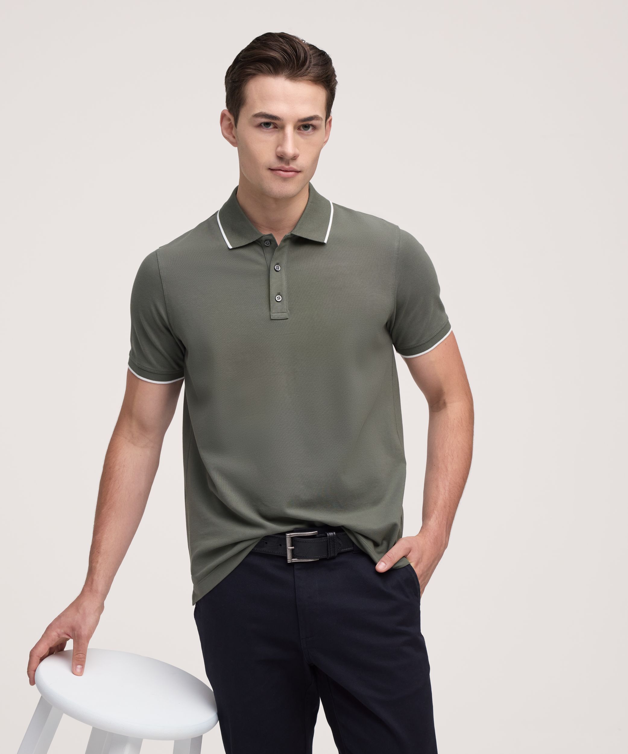 Denver Hayes Men's Stretch Pique Polo Shirt