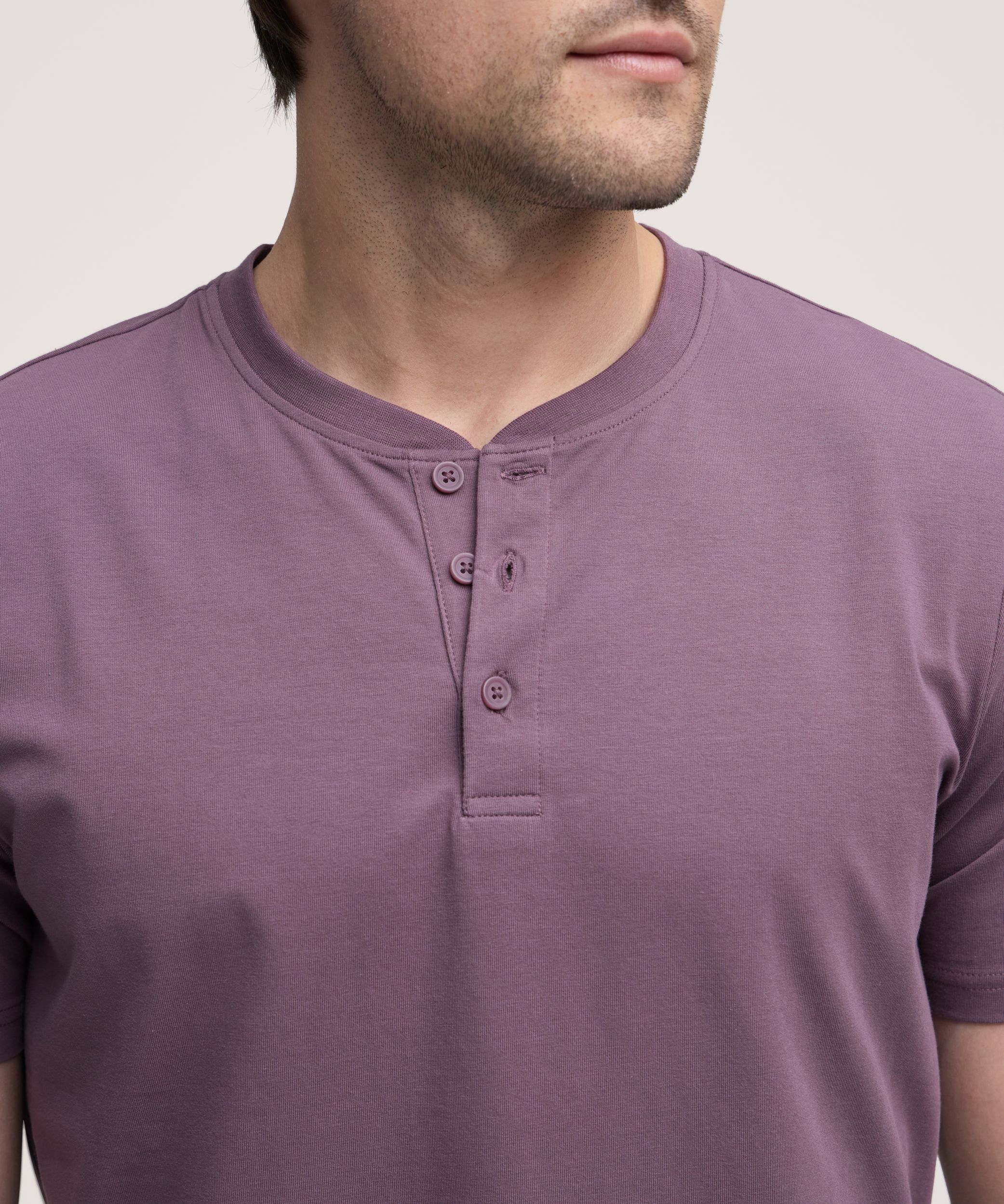 Denver Hayes Men's Stretch Short Sleeve Henley Shirt