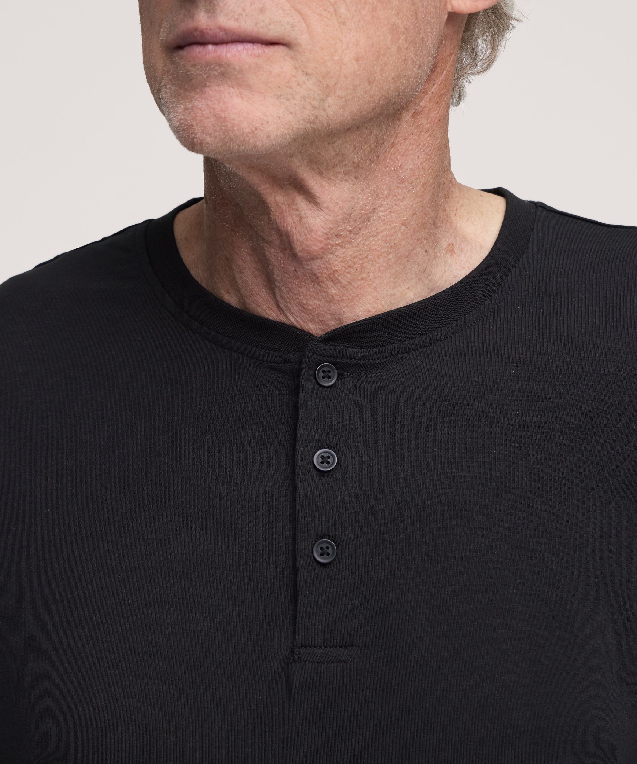 Haut Henley extensible à manches courtes pour hommes, Denver Hayes