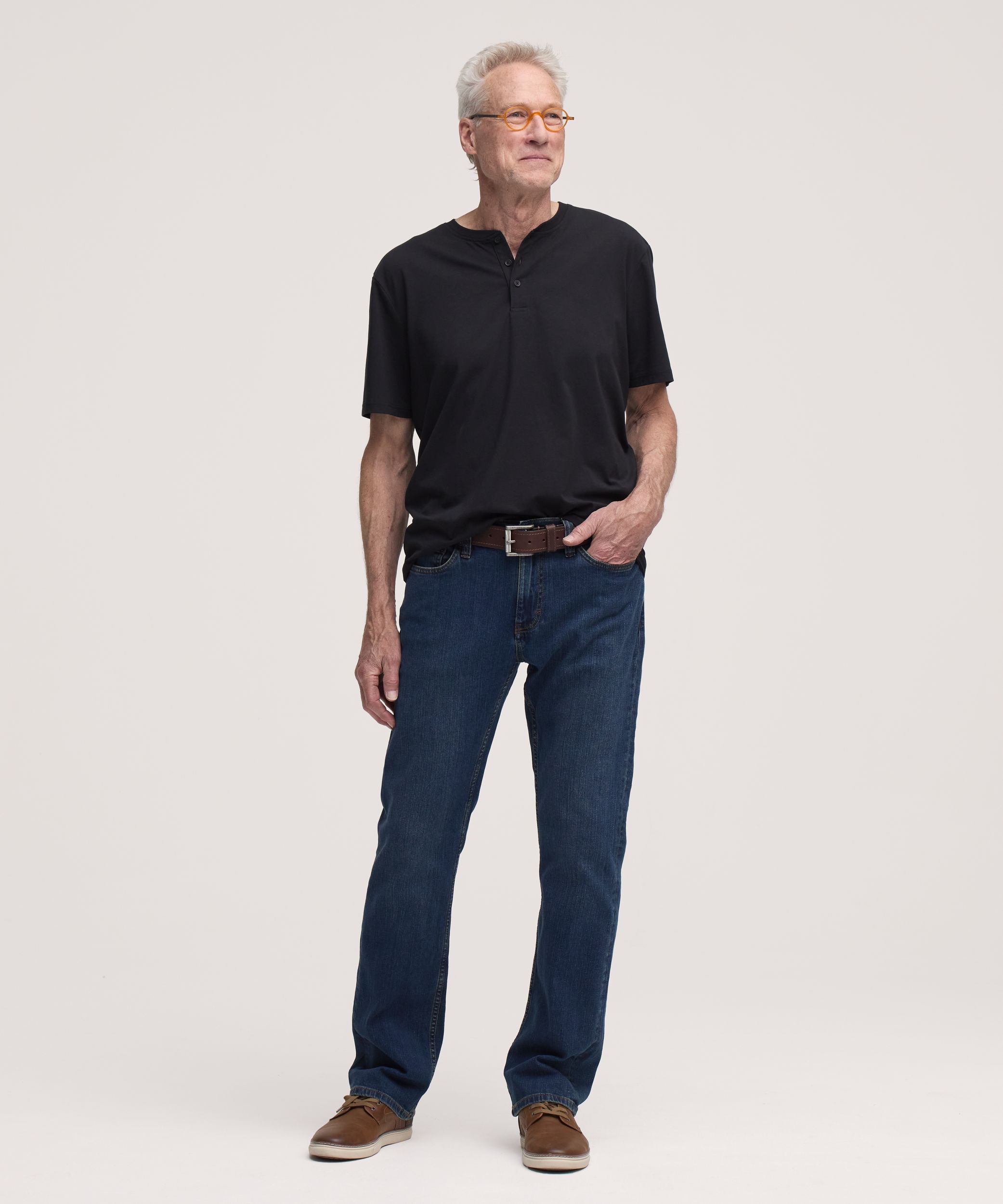 Haut Henley extensible à manches courtes pour hommes, Denver Hayes
