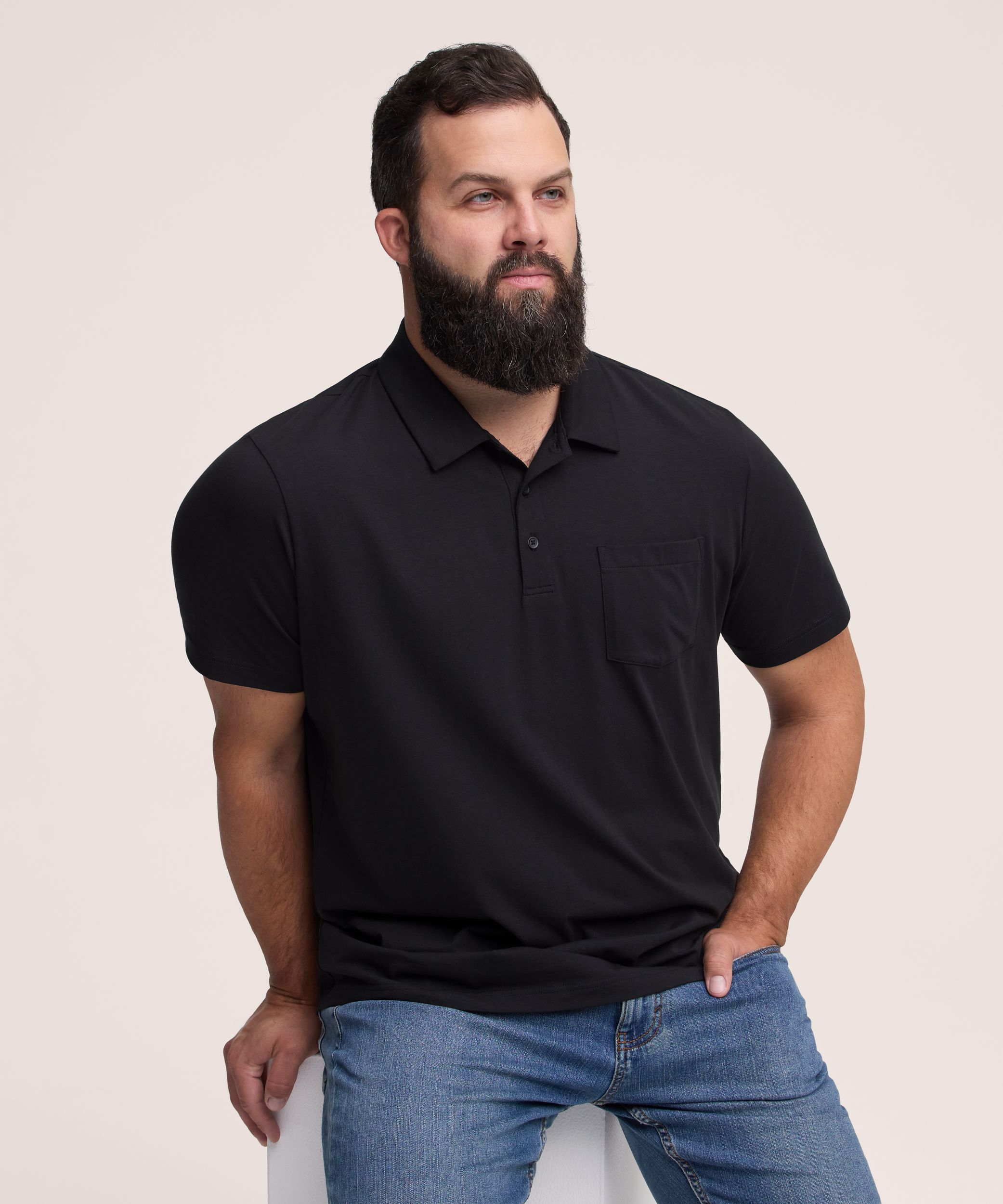 Denver Hayes Men's Stretch Short Sleeve Henley Shirt