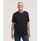 Denver Hayes Men's Stretch Short Sleeve Henley Shirt Front_Flat