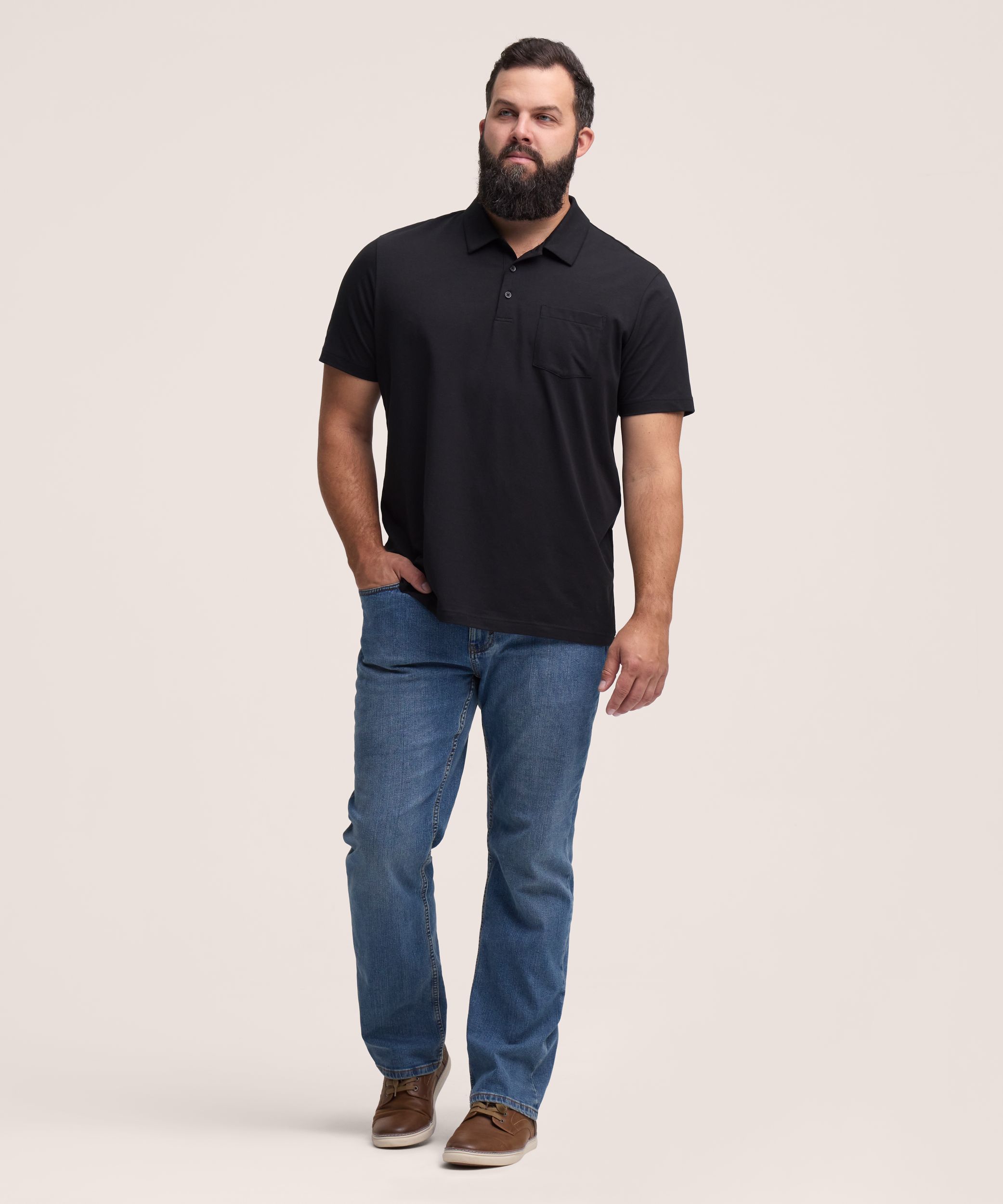 Denver Hayes Men's Stretch Short Sleeve Henley Shirt