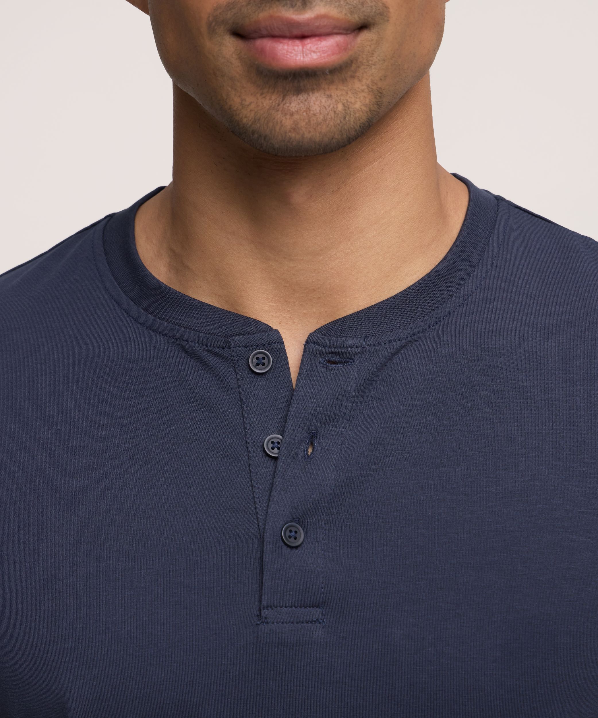 Denver Hayes Men's Stretch Short Sleeve Henley Shirt