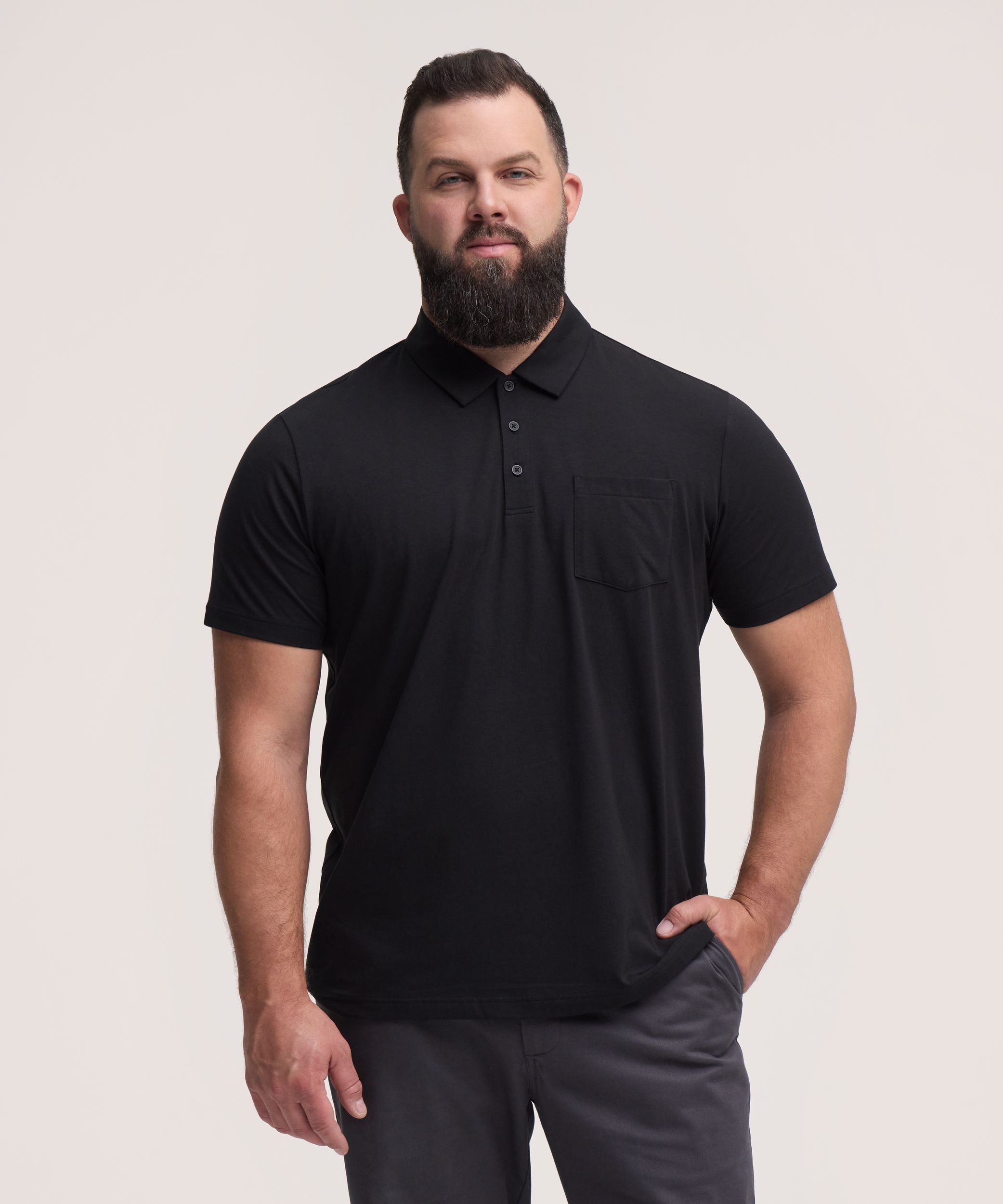 Denver Hayes Men's Modern Fit Stretch Polo Shirt