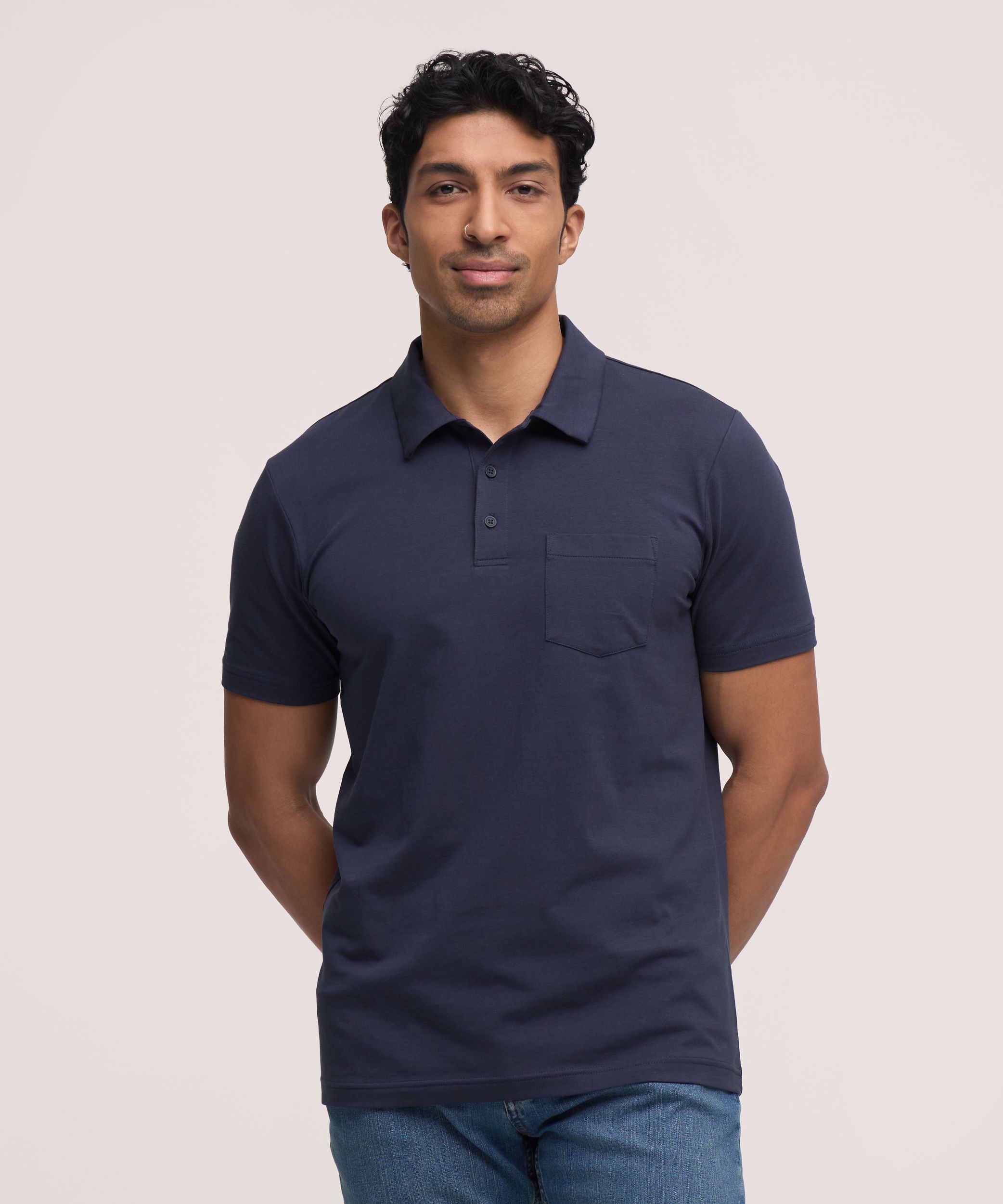 Denver Hayes Men's Modern Fit Stretch Polo Shirt