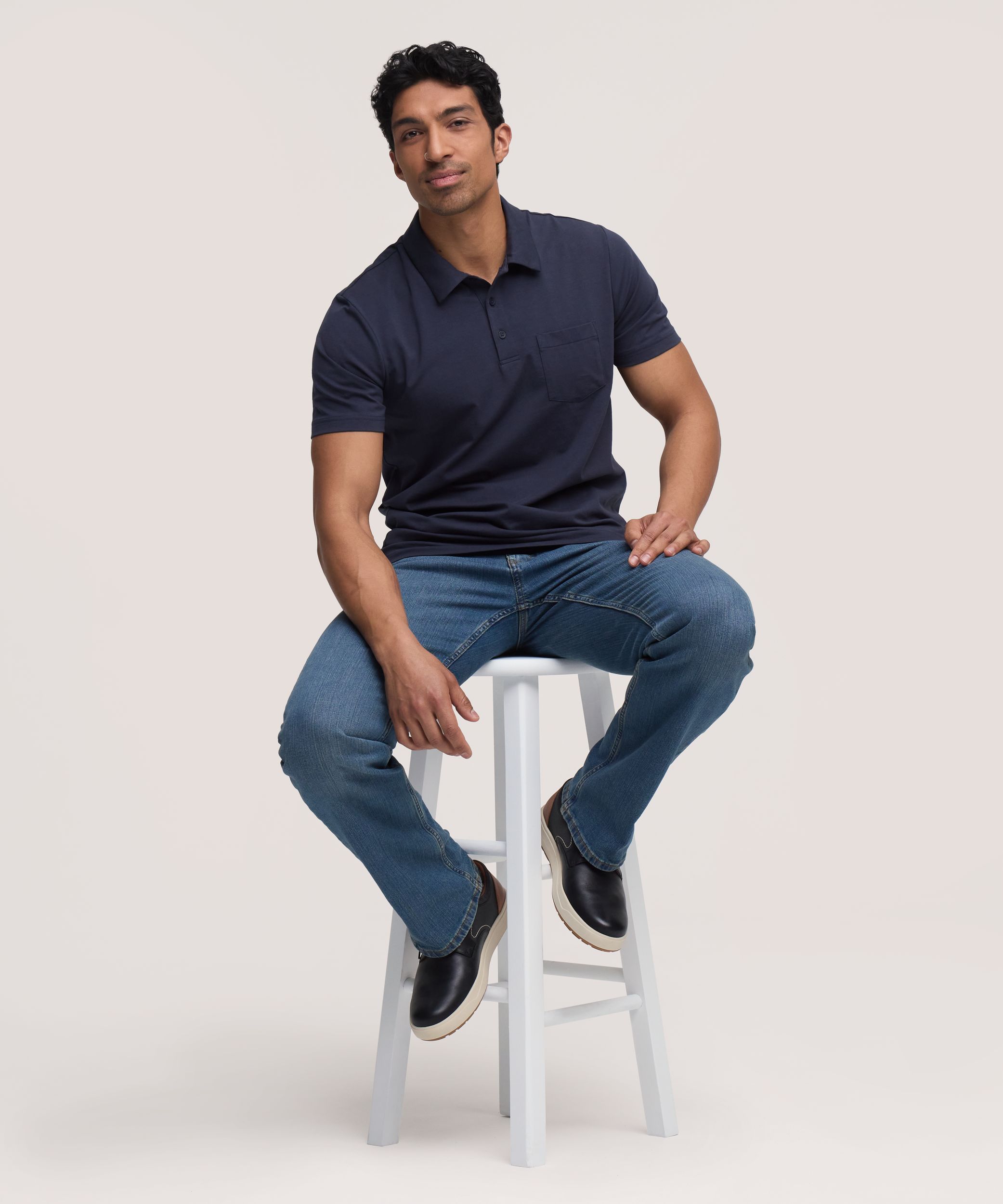 Denver Hayes Men's Modern Fit Stretch Polo Shirt