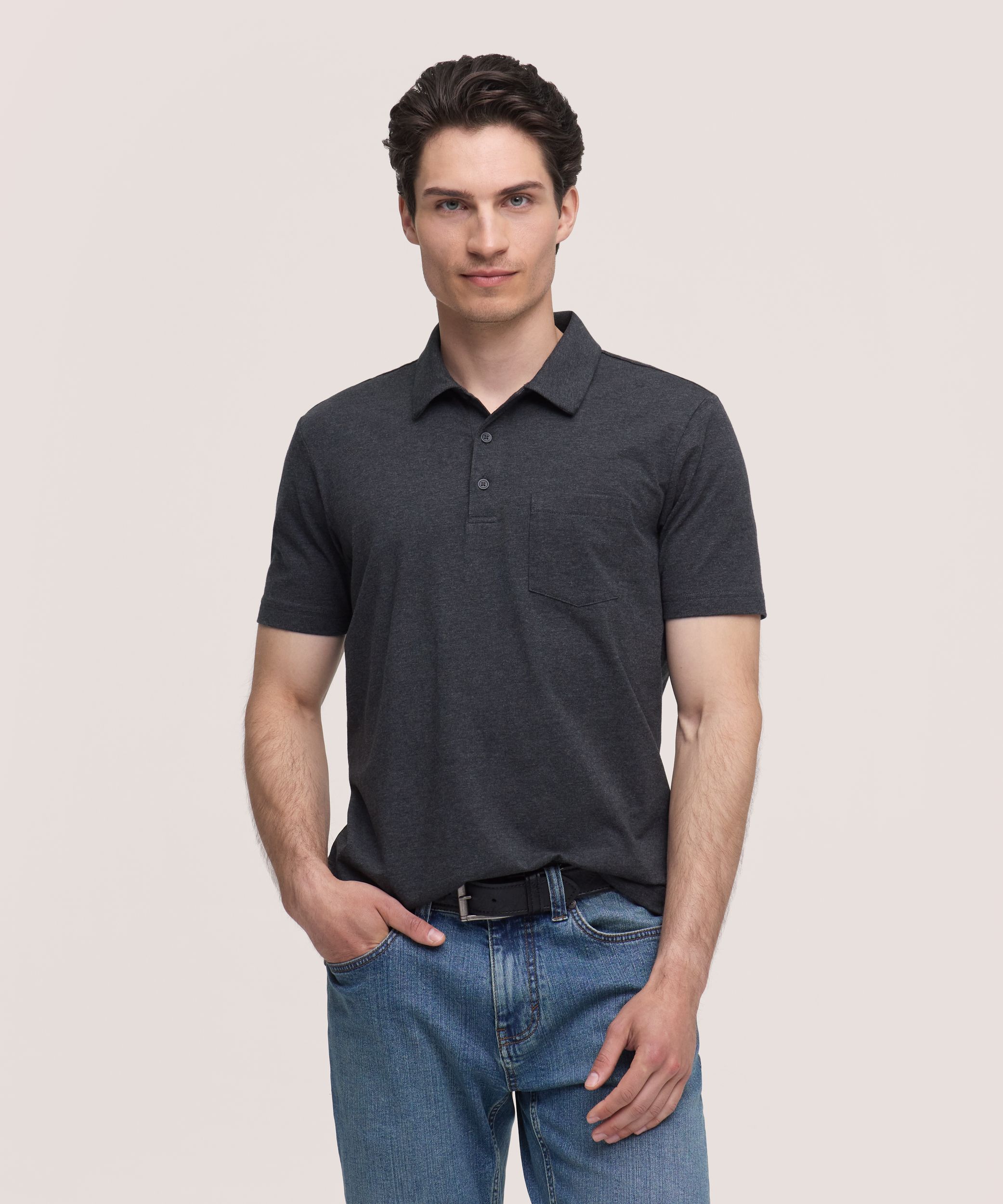 Denver Hayes Men's Modern Fit Stretch Polo Shirt