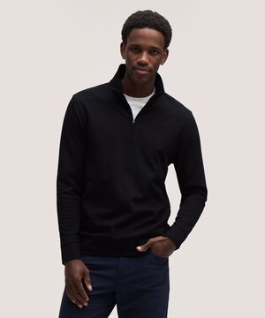 Haut à manches longues texturé avec glissière 1/4 Performance pour hommes, Denver Hayes