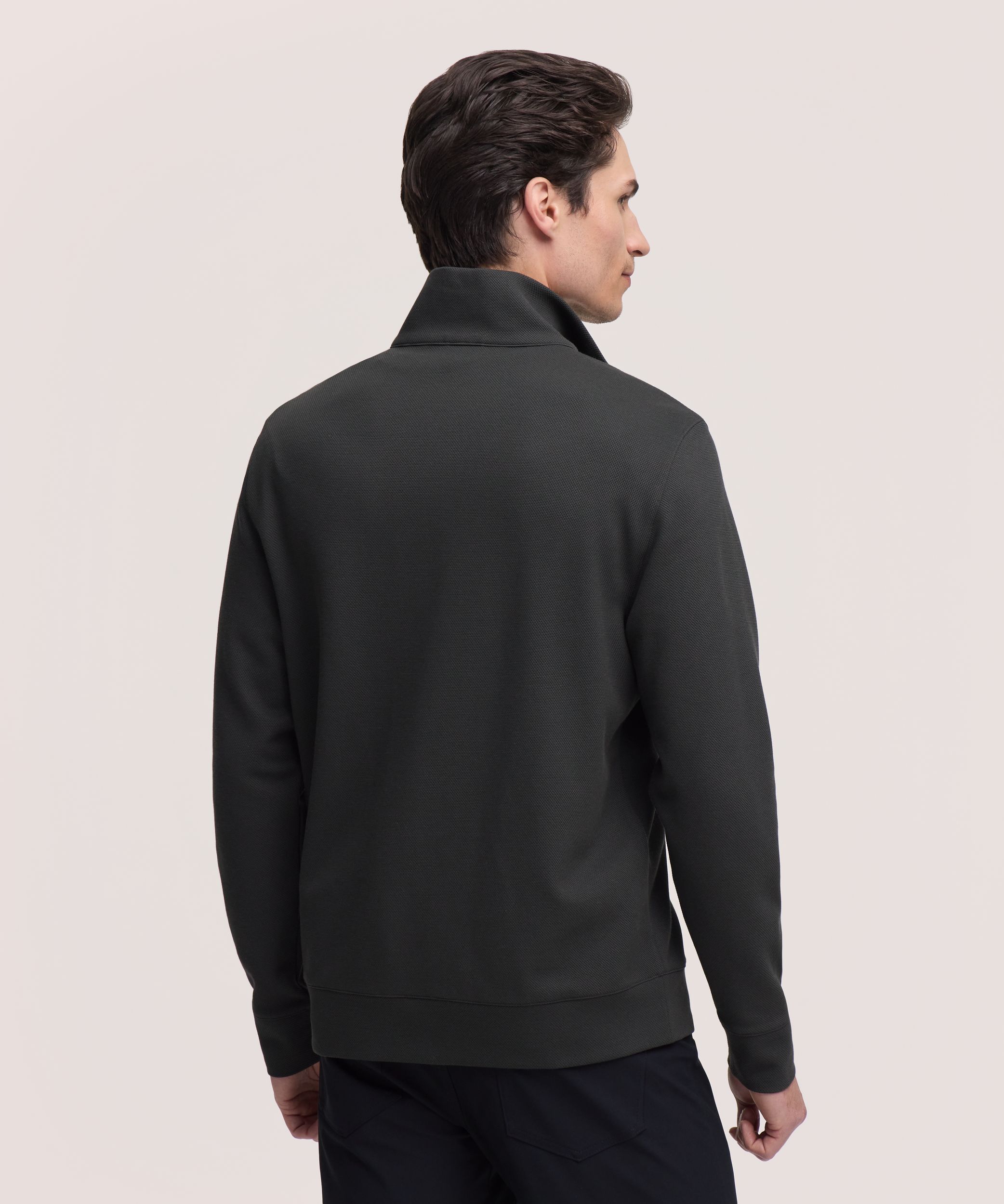 Denver Hayes Performance Men's Textured Quarter-Zip Long Sleeve Shirt
