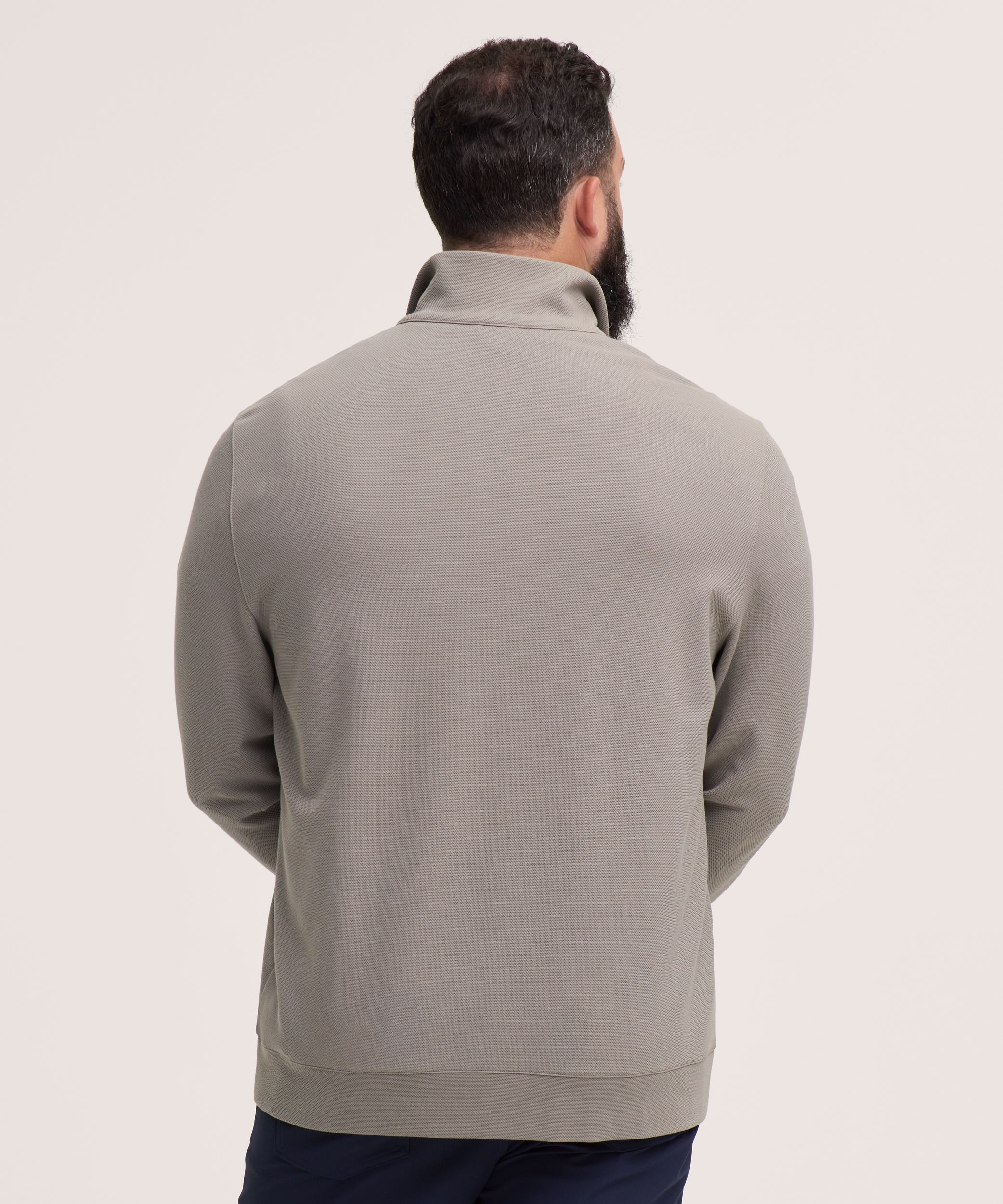 Haut à manches longues texturé avec glissière 1/4 Performance pour hommes, Denver Hayes
