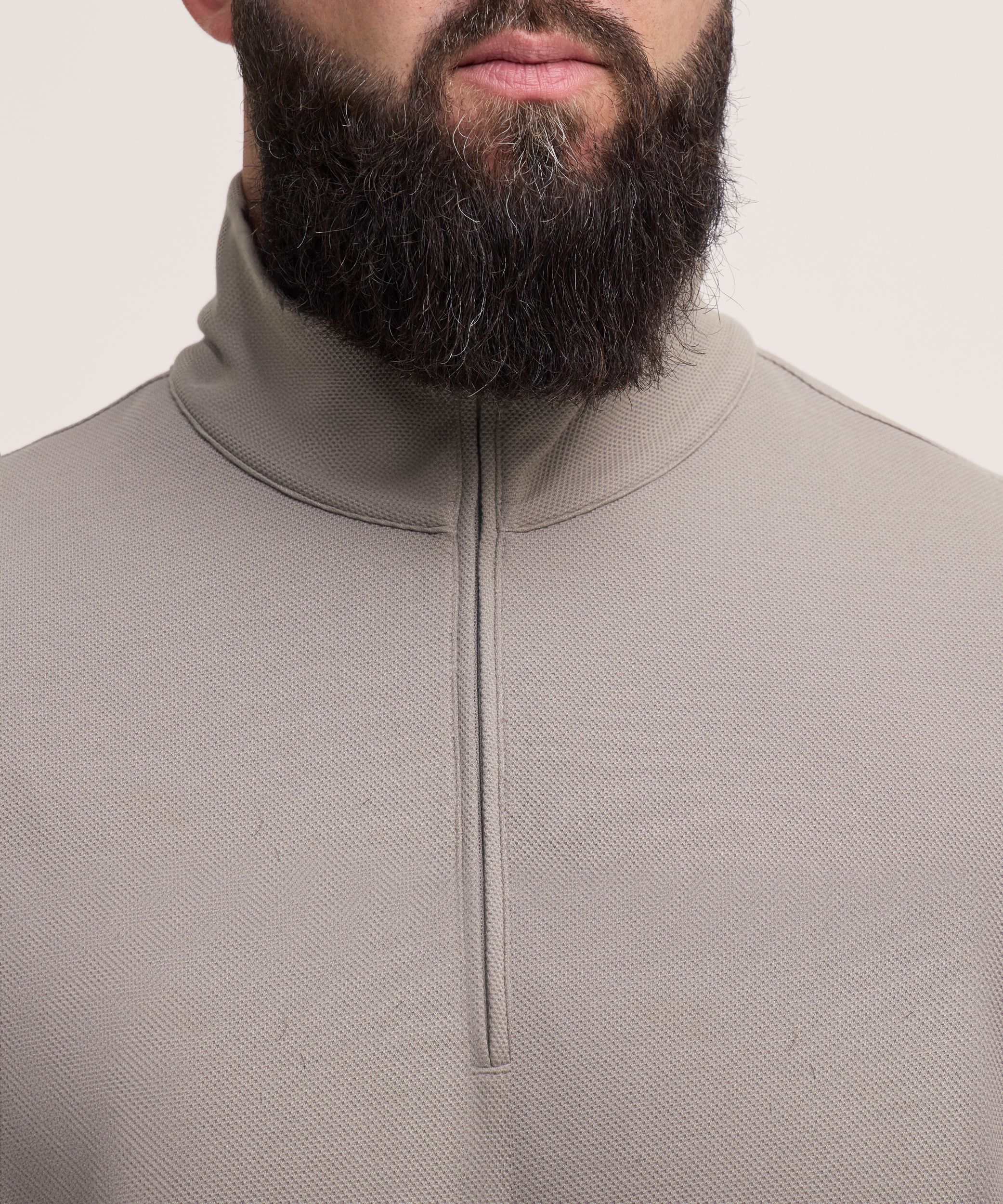 Haut à manches longues texturé avec glissière 1/4 Performance pour hommes, Denver Hayes