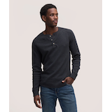 WindRiver Men's Long Sleeve Waffle Raglan Henley Shirt Front_Flat